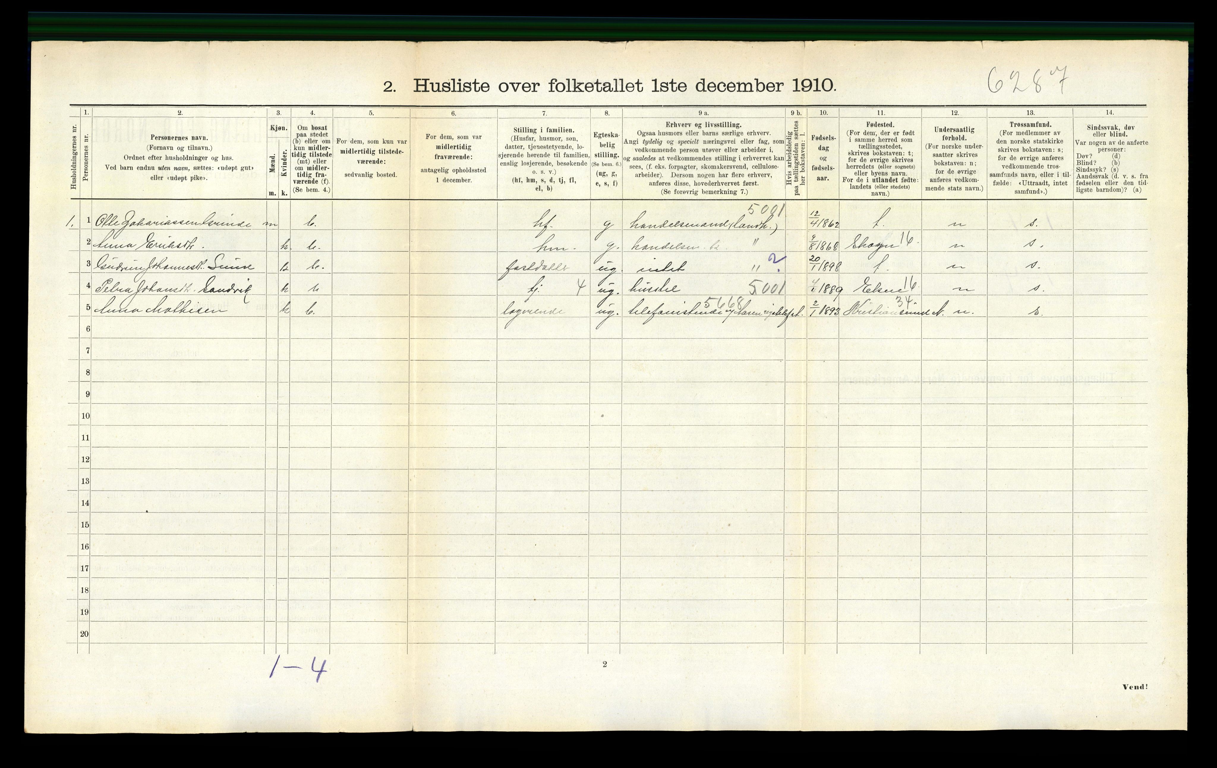 RA, 1910 census for Åsen, 1910, p. 267