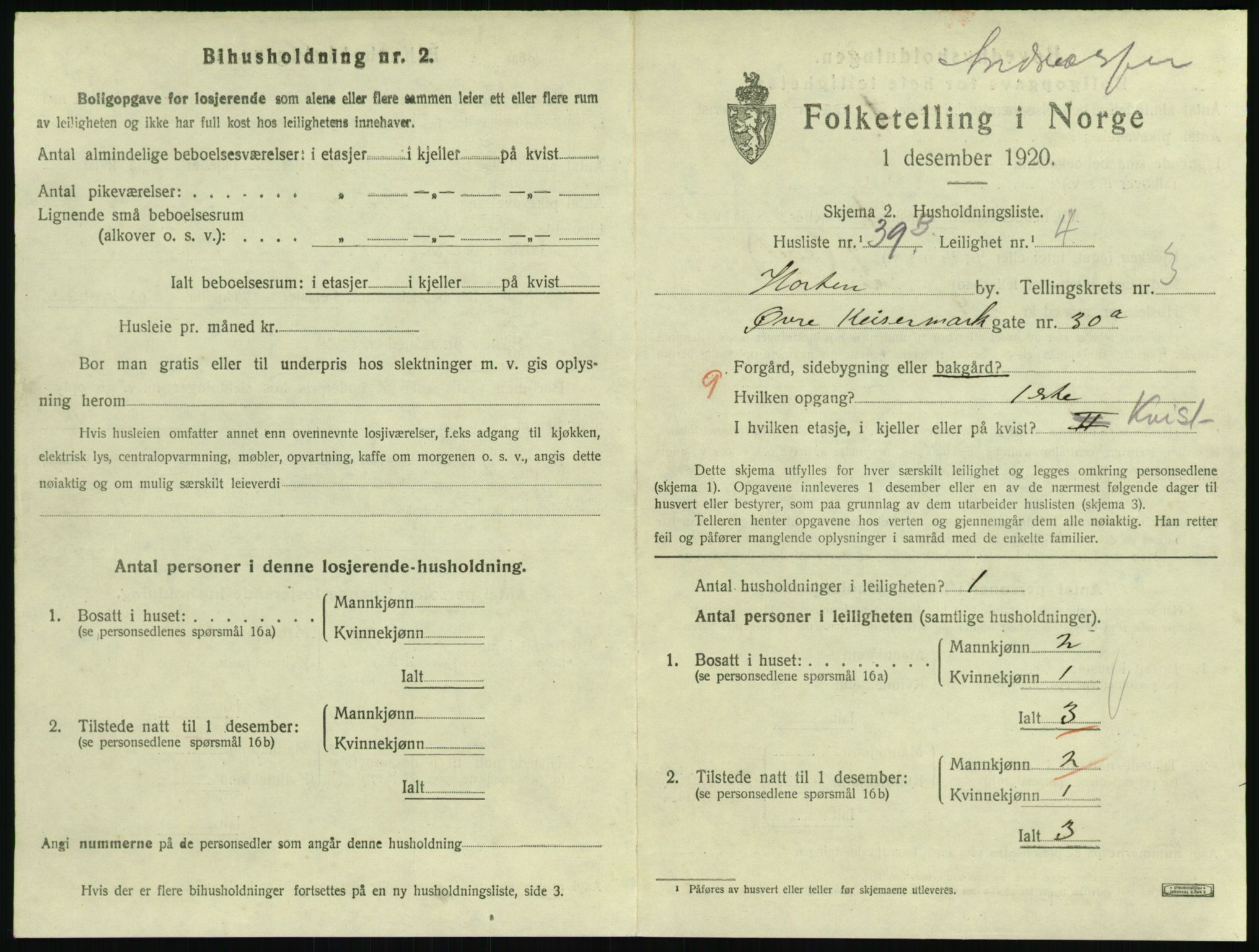 SAKO, 1920 census for Horten, 1920, p. 4271