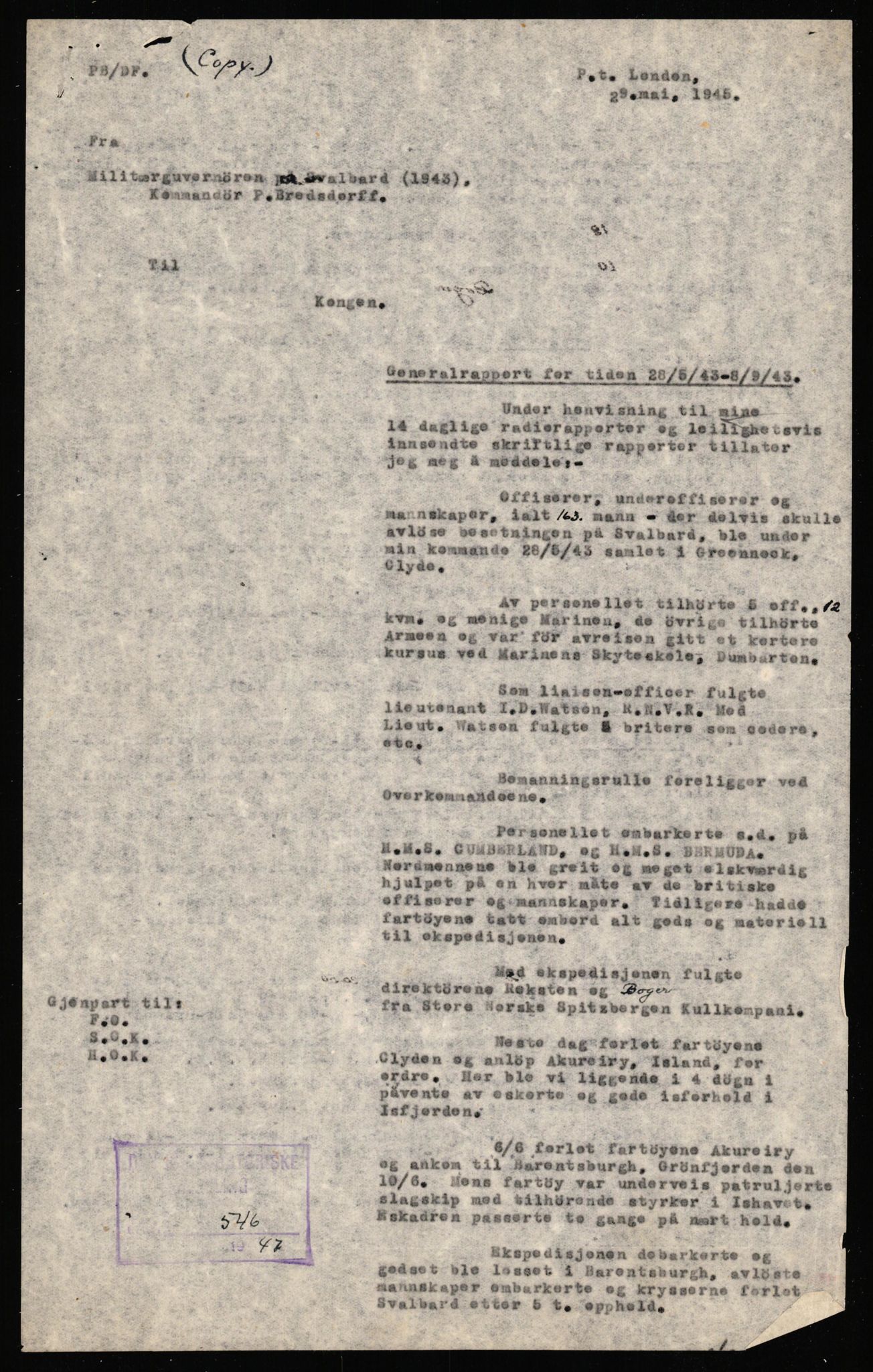 Forsvaret, Forsvarets krigshistoriske avdeling, AV/RA-RAFA-2017/Y/Yf/L0214: II-C-11-2851-2856  -  Svalbard.  Jan Mayen.  Syd-Georgia.  Walchern., 1940-1945, p. 404