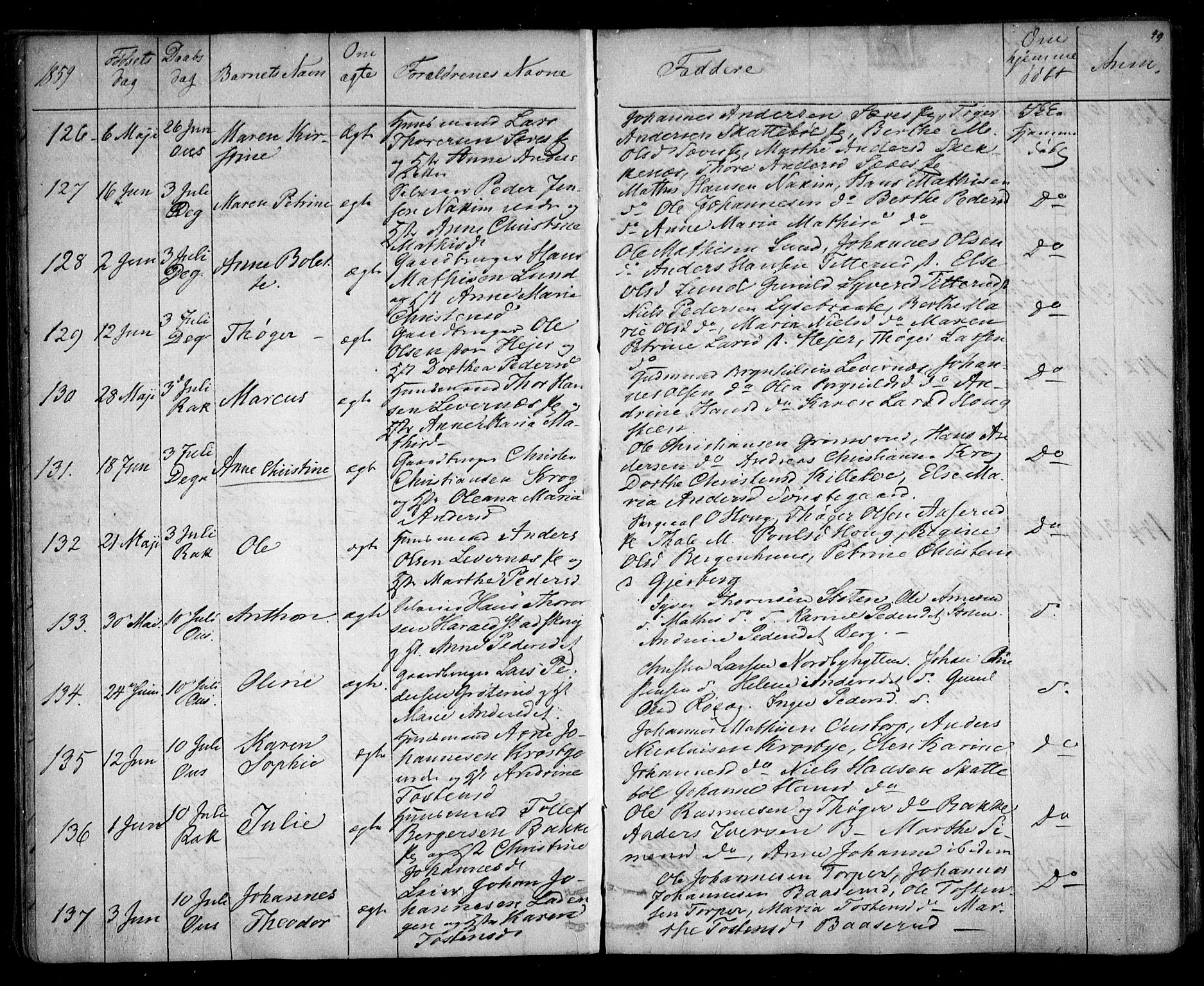 Rakkestad prestekontor Kirkebøker, AV/SAO-A-2008/F/Fa/L0010: Parish register (official) no. I 10, 1857-1861, p. 49