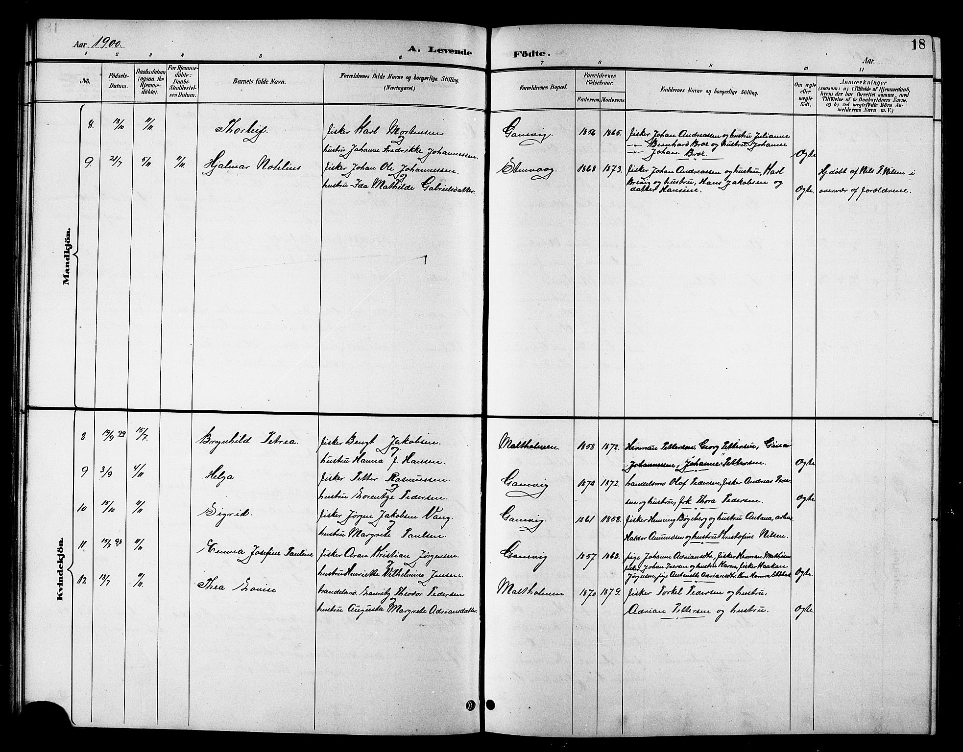 Tana sokneprestkontor, AV/SATØ-S-1334/H/Hb/L0006klokker: Parish register (copy) no. 6, 1892-1909, p. 18