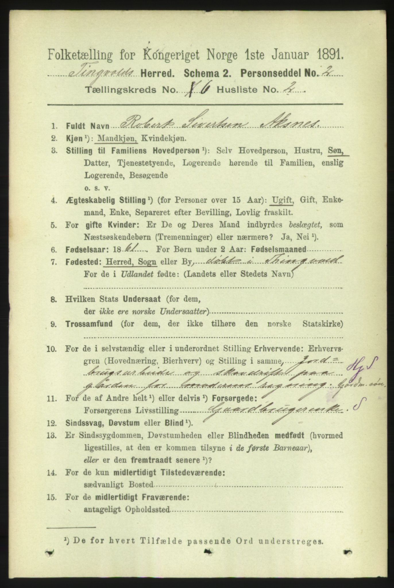 RA, 1891 census for 1560 Tingvoll, 1891, p. 2436