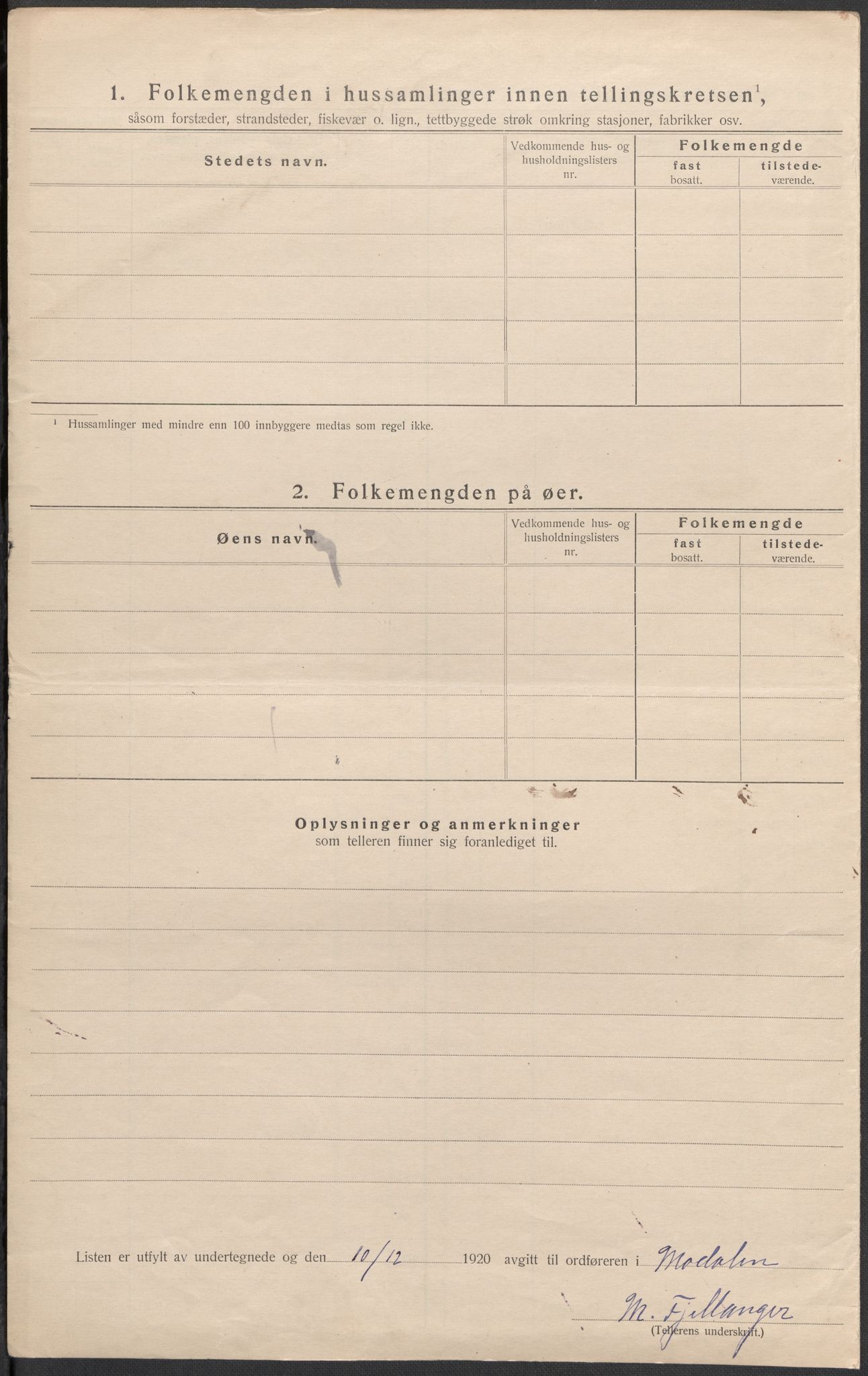 SAB, 1920 census for Modalen, 1920, p. 24