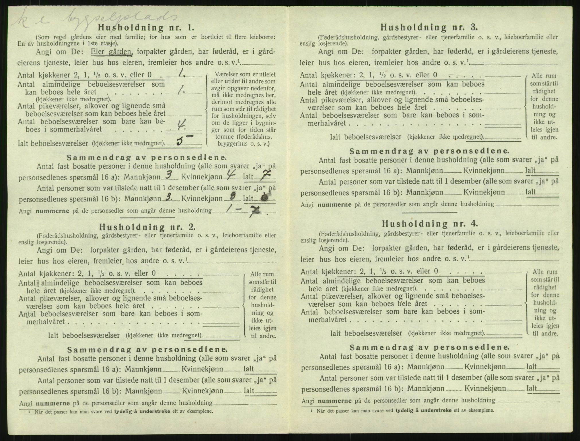 SAT, 1920 census for Bremsnes, 1920, p. 336