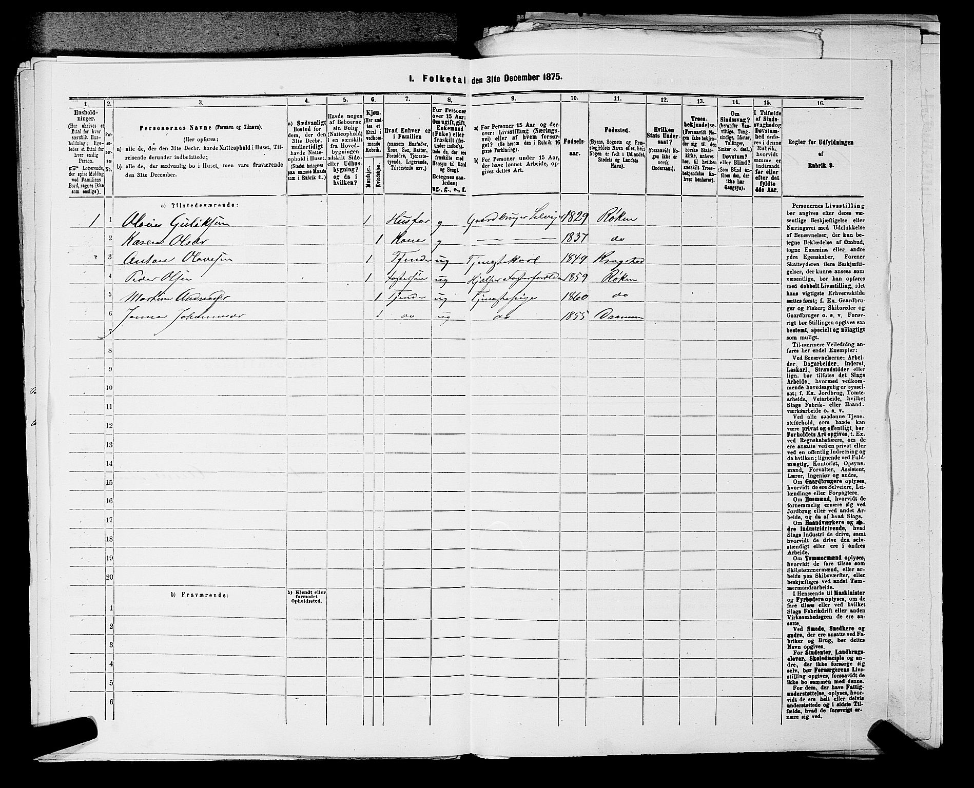 SAKO, 1875 census for 0627P Røyken, 1875, p. 448