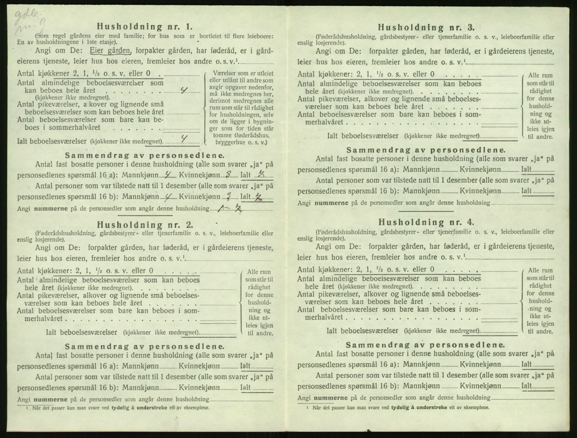 SAT, 1920 census for Volda, 1920, p. 1275