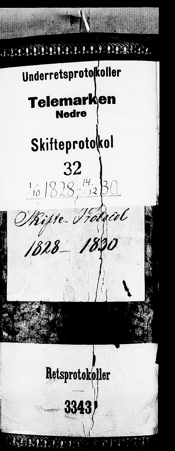 Nedre Telemark sorenskriveri, SAKO/A-135/H/Hb/Hba/L0024: Skifteprotokoll, 1828-1830