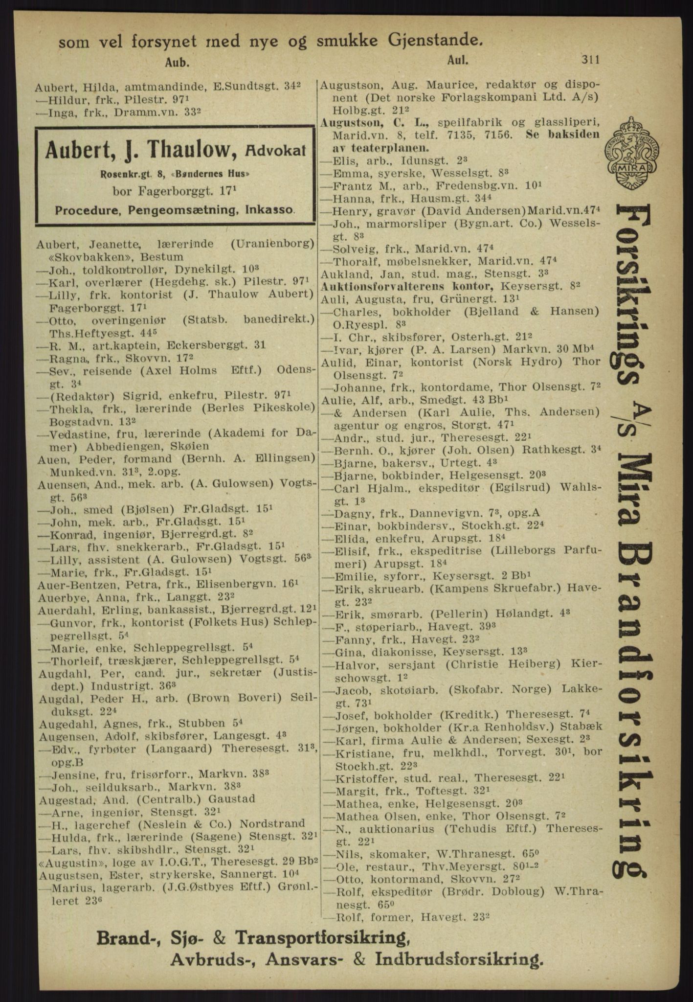 Kristiania/Oslo adressebok, PUBL/-, 1918, p. 336