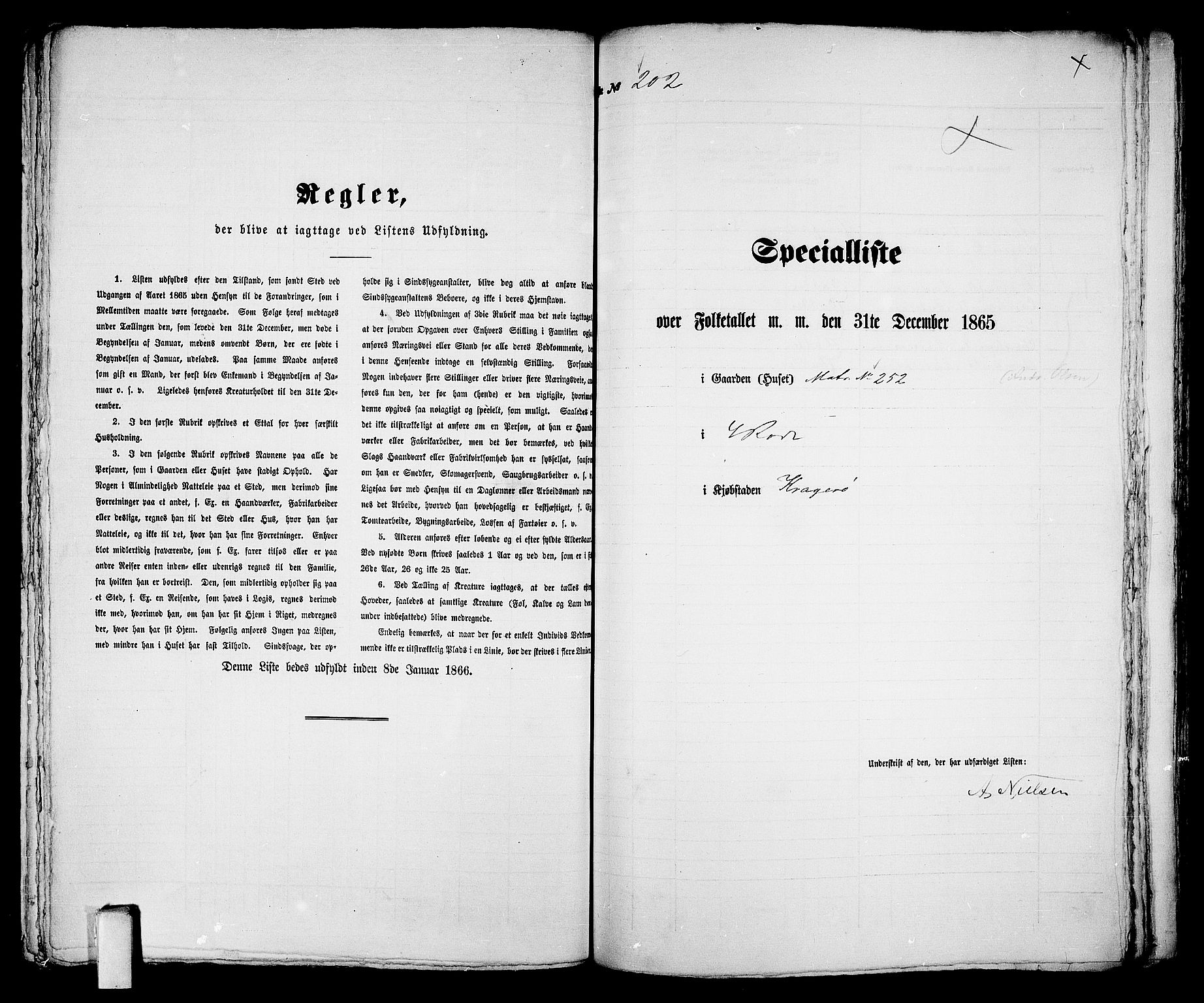 RA, 1865 census for Kragerø/Kragerø, 1865, p. 414