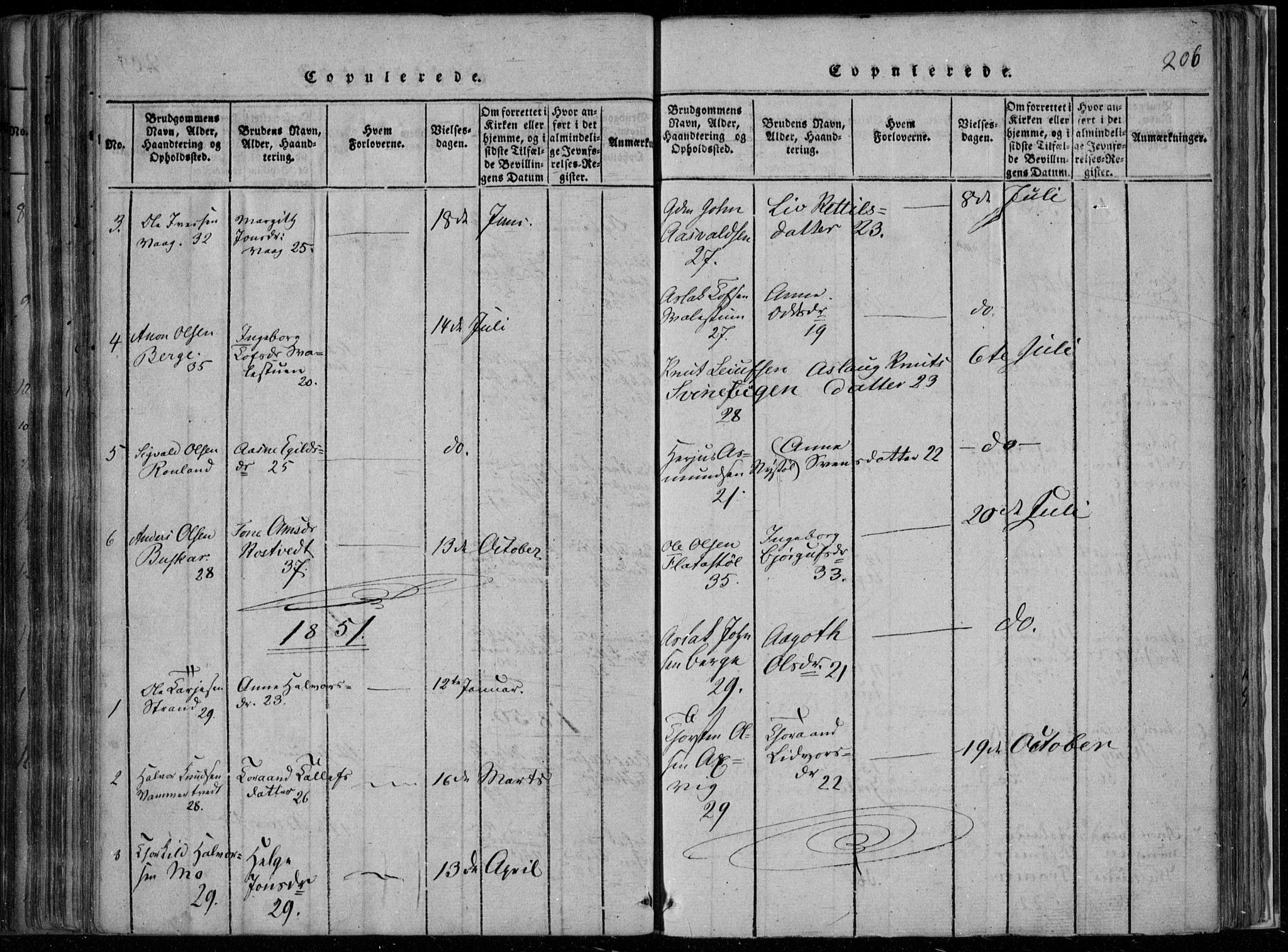 Rauland kirkebøker, SAKO/A-292/F/Fa/L0001: Parish register (official) no. 1, 1814-1859, p. 206