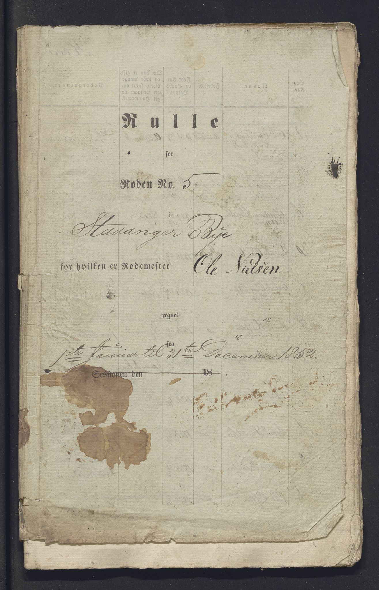 Innrulleringssjefen i Bergen, Avd. III. Bergen og Stavanger 1805-1850, SAB/A-100467/H/Ha/L0009: Mannskapsruller, 1851-1852, p. 325