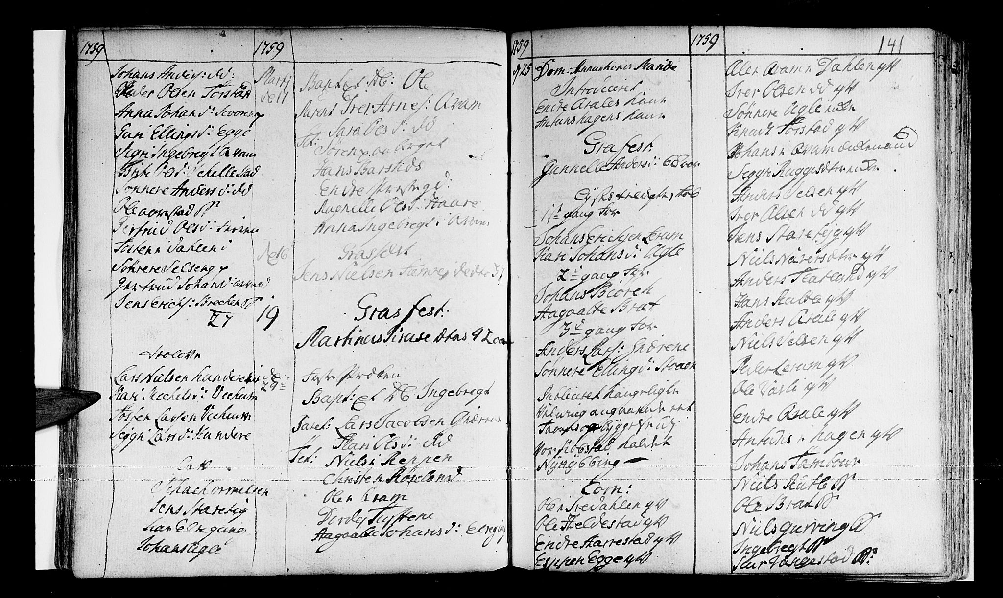 Sogndal sokneprestembete, AV/SAB-A-81301/H/Haa/Haaa/L0003: Parish register (official) no. A 3, 1747-1768, p. 141