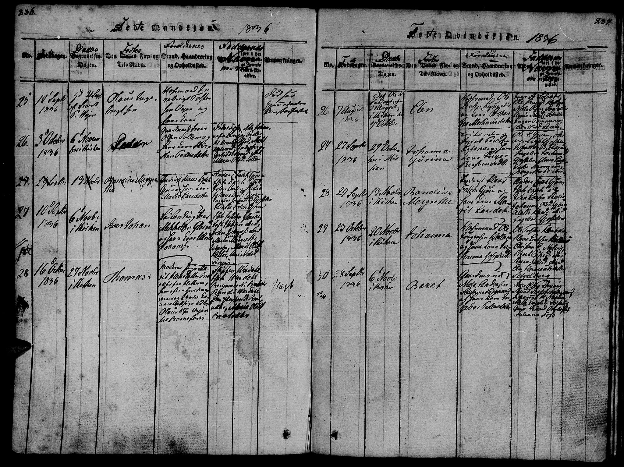 Ministerialprotokoller, klokkerbøker og fødselsregistre - Møre og Romsdal, AV/SAT-A-1454/581/L0933: Parish register (official) no. 581A03 /1, 1819-1836, p. 236-237