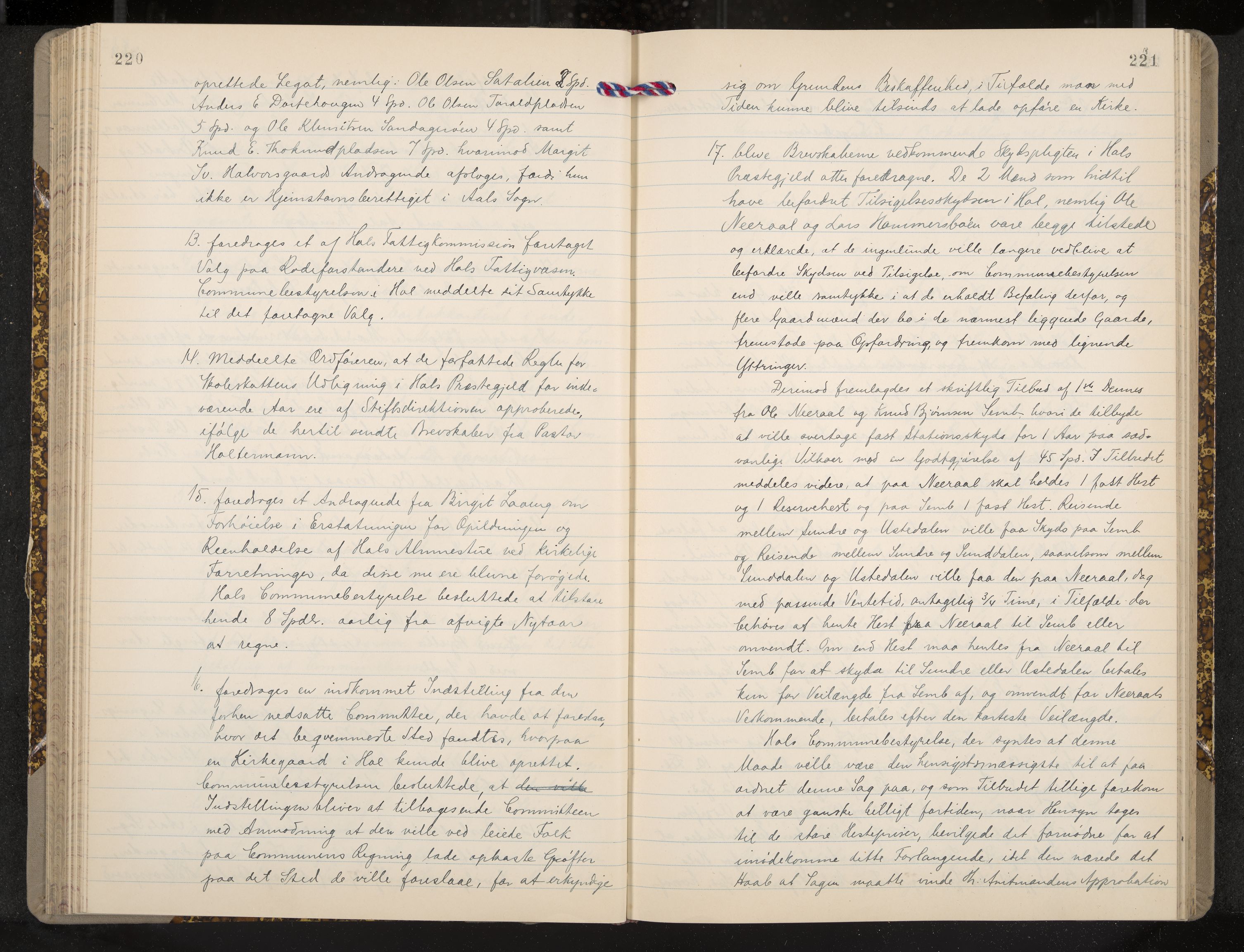 Ål formannskap og sentraladministrasjon, IKAK/0619021/A/Aa/L0003: Utskrift av møtebok, 1864-1880, p. 220-221