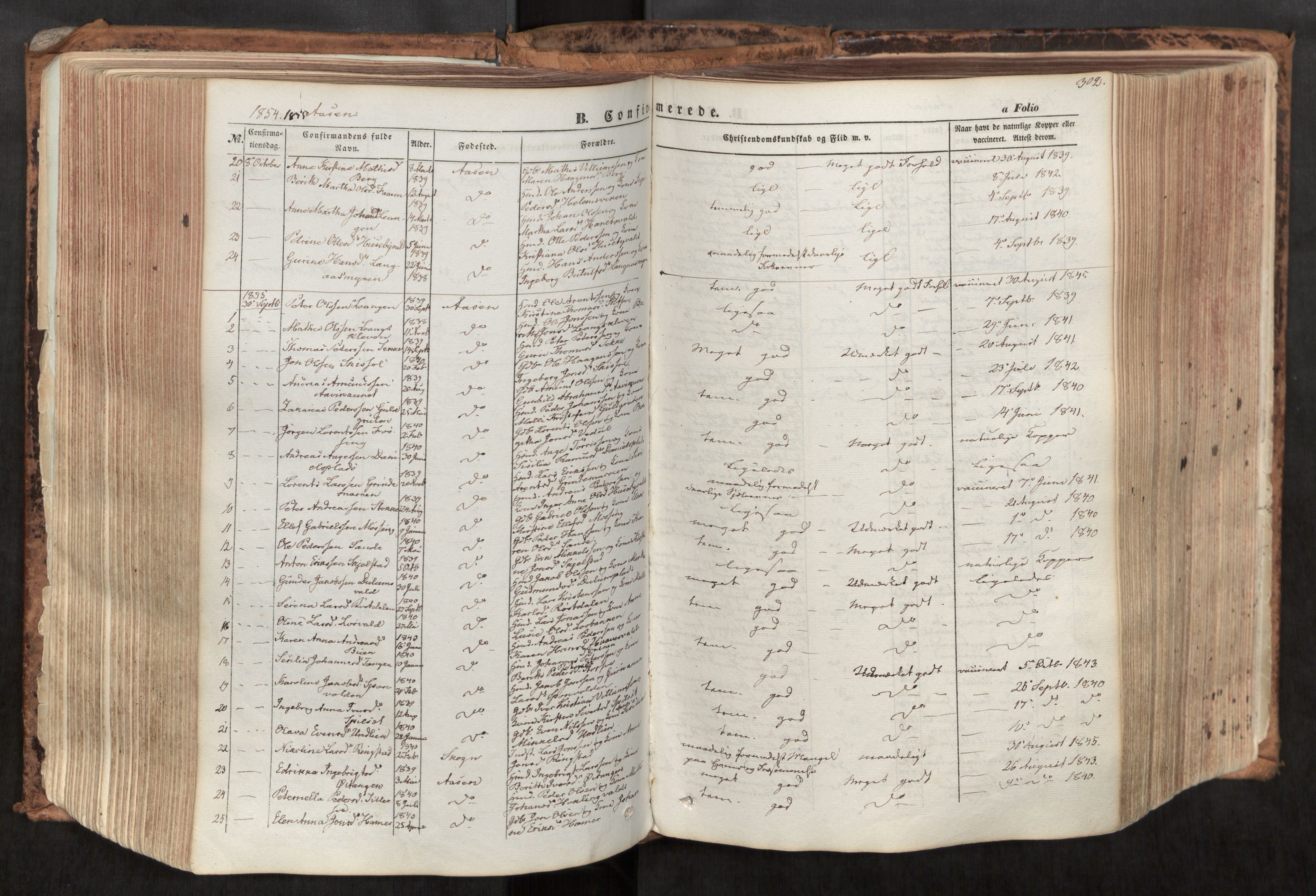 Ministerialprotokoller, klokkerbøker og fødselsregistre - Nord-Trøndelag, SAT/A-1458/713/L0116: Parish register (official) no. 713A07, 1850-1877, p. 302