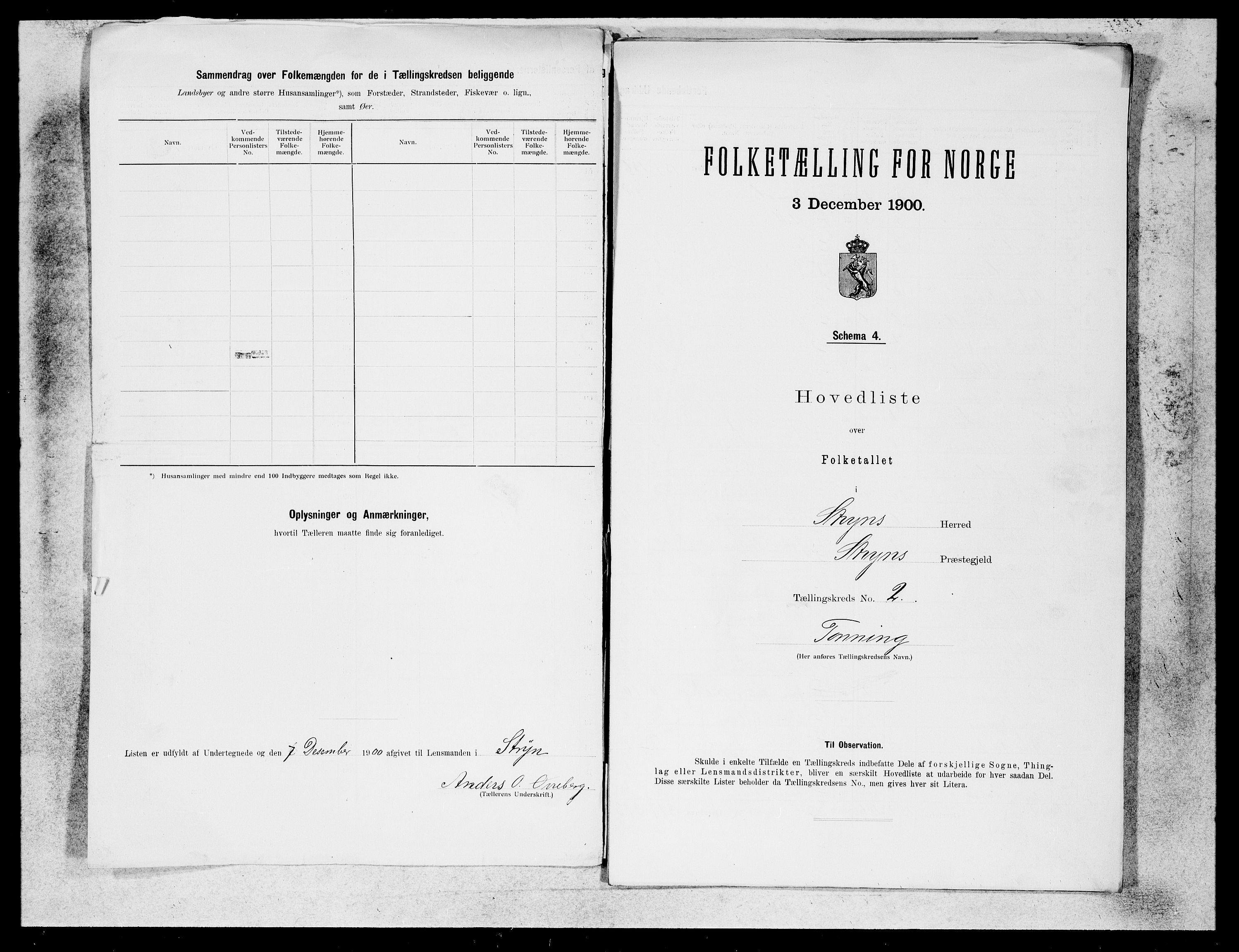 SAB, 1900 census for Stryn, 1900, p. 3