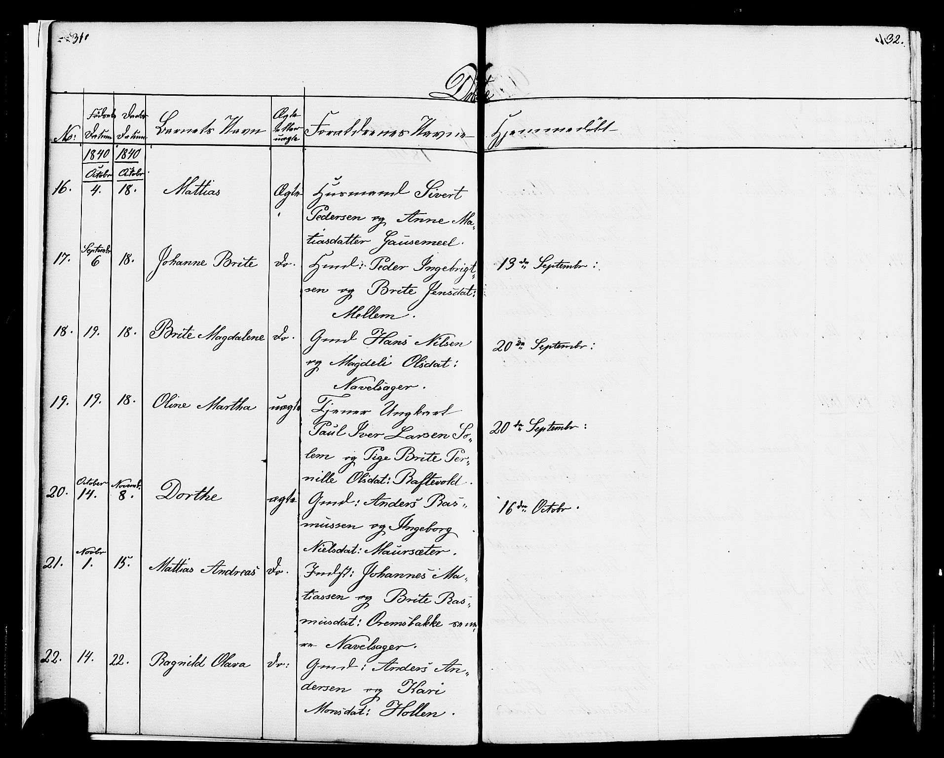 Hornindal sokneprestembete, AV/SAB-A-82401/H/Haa/Haaa/L0001: Parish register (official) no. A 1, 1837-1866, p. 30-31