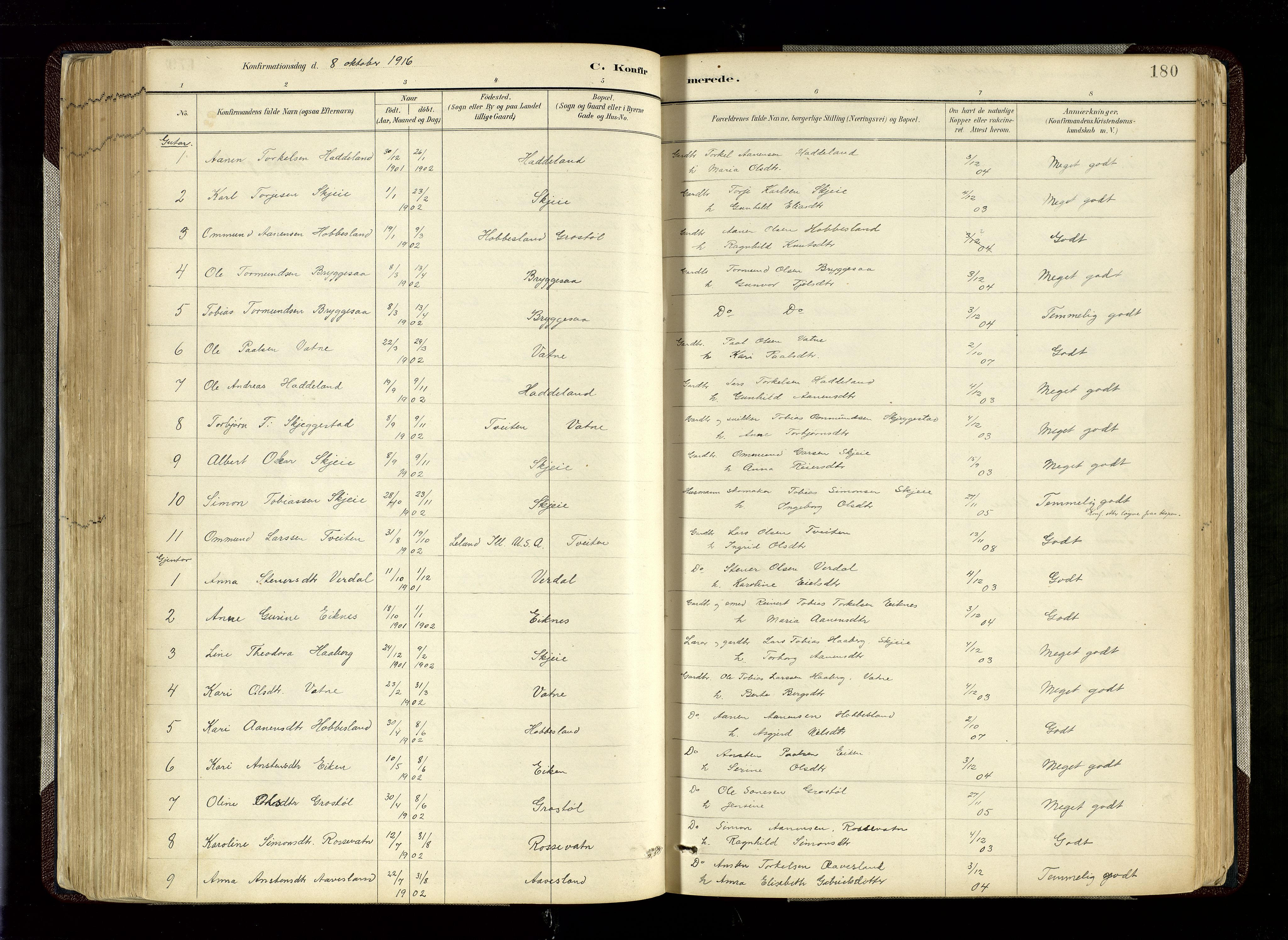Hægebostad sokneprestkontor, SAK/1111-0024/F/Fa/Fab/L0004: Parish register (official) no. A 4, 1887-1929, p. 180