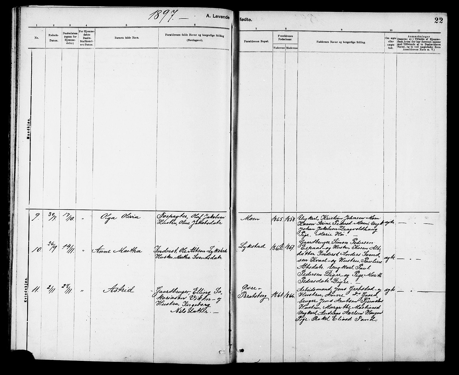 Ministerialprotokoller, klokkerbøker og fødselsregistre - Sør-Trøndelag, AV/SAT-A-1456/608/L0341: Parish register (copy) no. 608C07, 1890-1912, p. 22