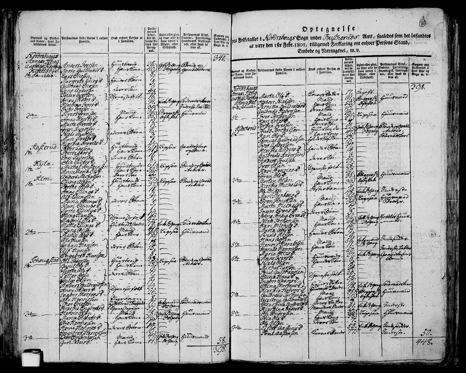 RA, 1801 census for 0613P Norderhov, 1801, p. 79b-80a