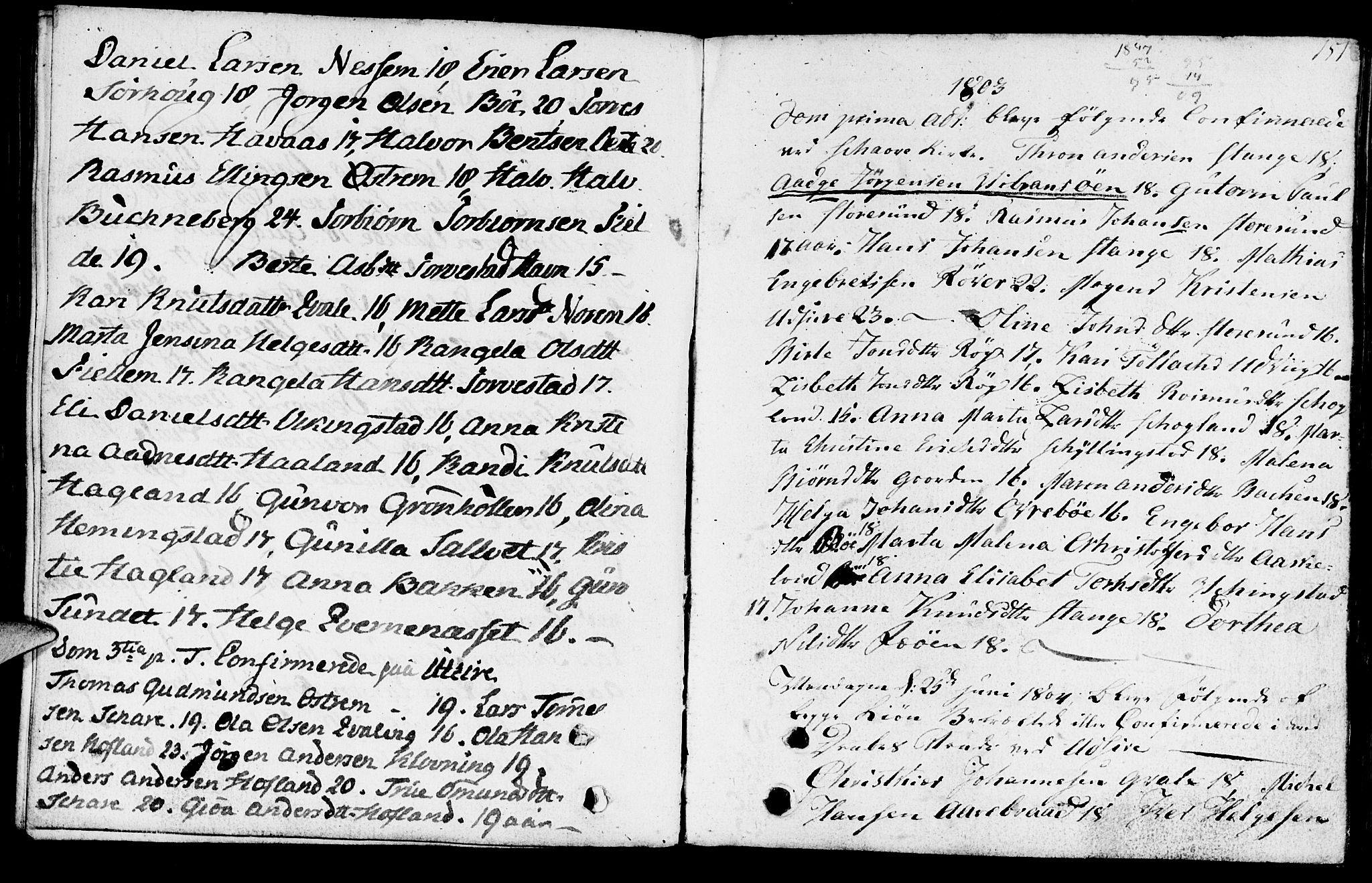 Torvastad sokneprestkontor, SAST/A -101857/H/Ha/Haa/L0002: Parish register (official) no. A 2, 1801-1817, p. 151