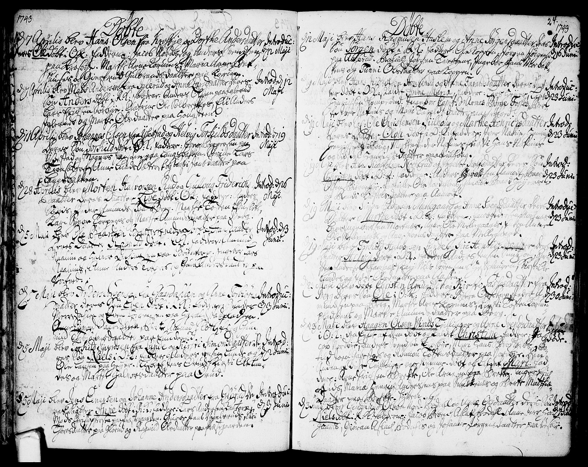 Rakkestad prestekontor Kirkebøker, AV/SAO-A-2008/F/Fa/L0002: Parish register (official) no. I 2, 1741-1751, p. 24