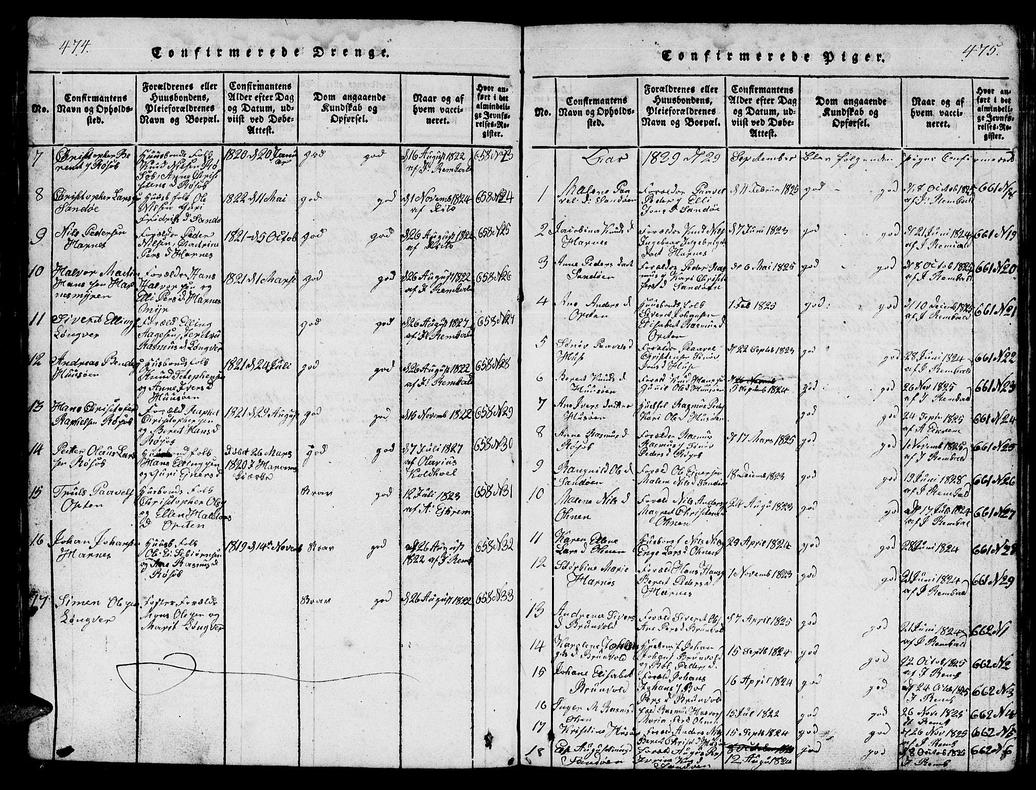 Ministerialprotokoller, klokkerbøker og fødselsregistre - Møre og Romsdal, AV/SAT-A-1454/561/L0731: Parish register (copy) no. 561C01, 1817-1867, p. 474-475