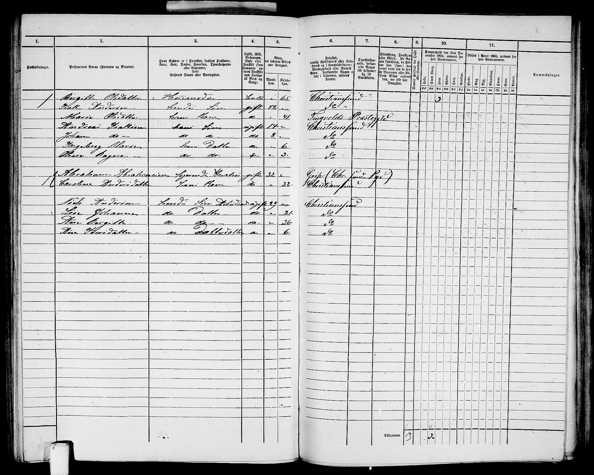 RA, 1865 census for Kristiansund/Kristiansund, 1865, p. 419