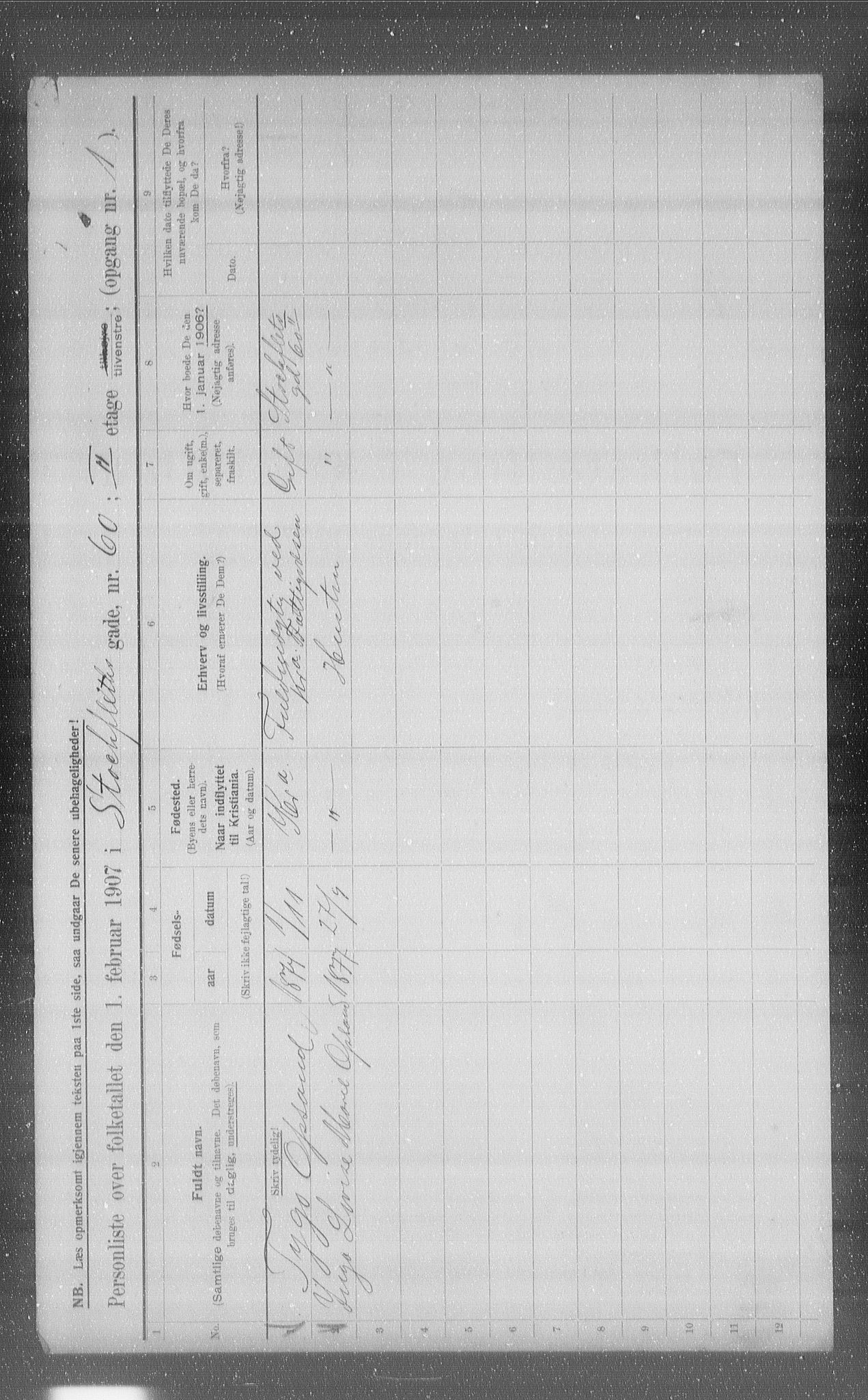 OBA, Municipal Census 1907 for Kristiania, 1907, p. 52072