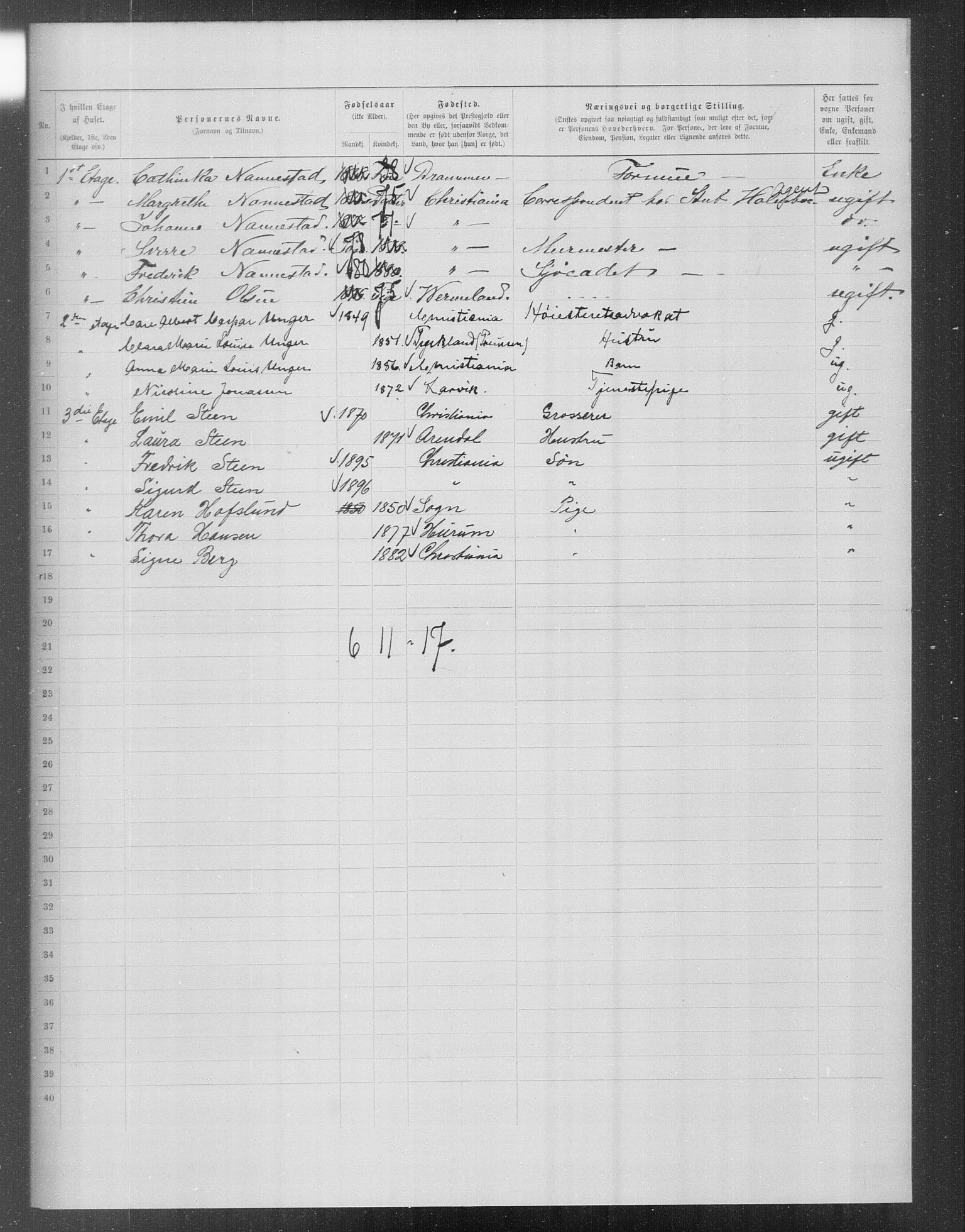 OBA, Municipal Census 1899 for Kristiania, 1899, p. 15553