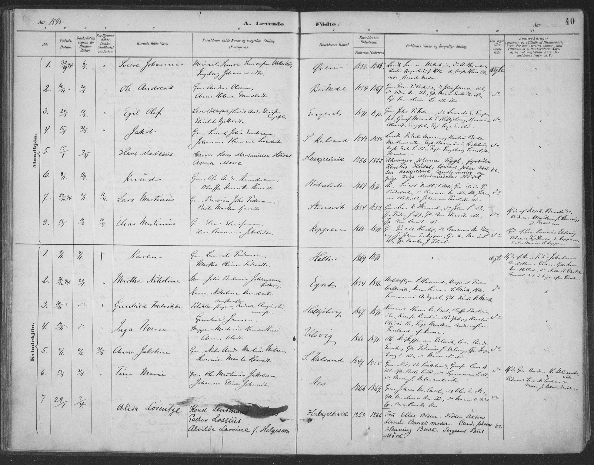 Ministerialprotokoller, klokkerbøker og fødselsregistre - Møre og Romsdal, AV/SAT-A-1454/511/L0142: Parish register (official) no. 511A09, 1891-1905, p. 40