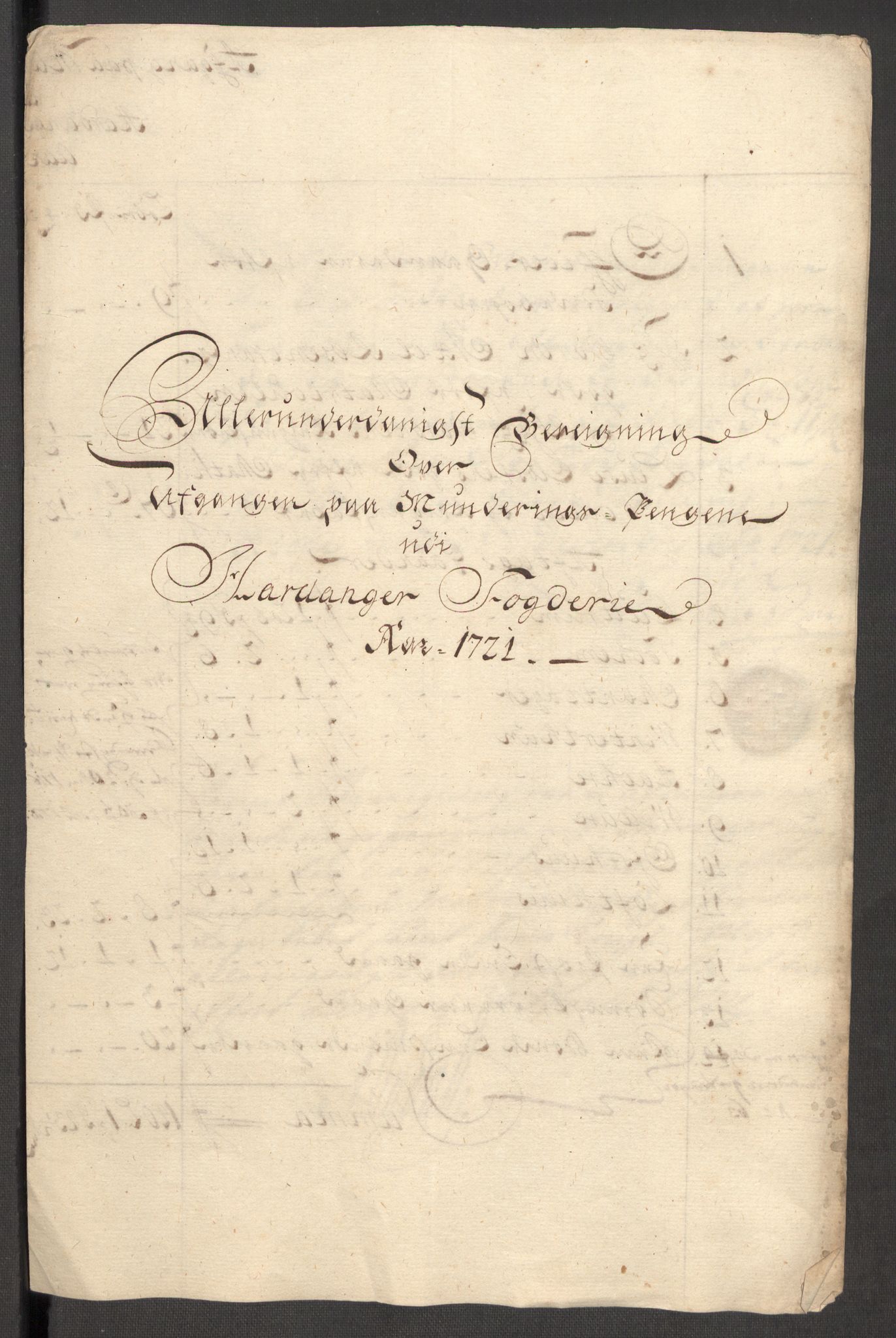 Rentekammeret inntil 1814, Reviderte regnskaper, Fogderegnskap, RA/EA-4092/R48/L3000: Fogderegnskap Sunnhordland og Hardanger, 1721, p. 382