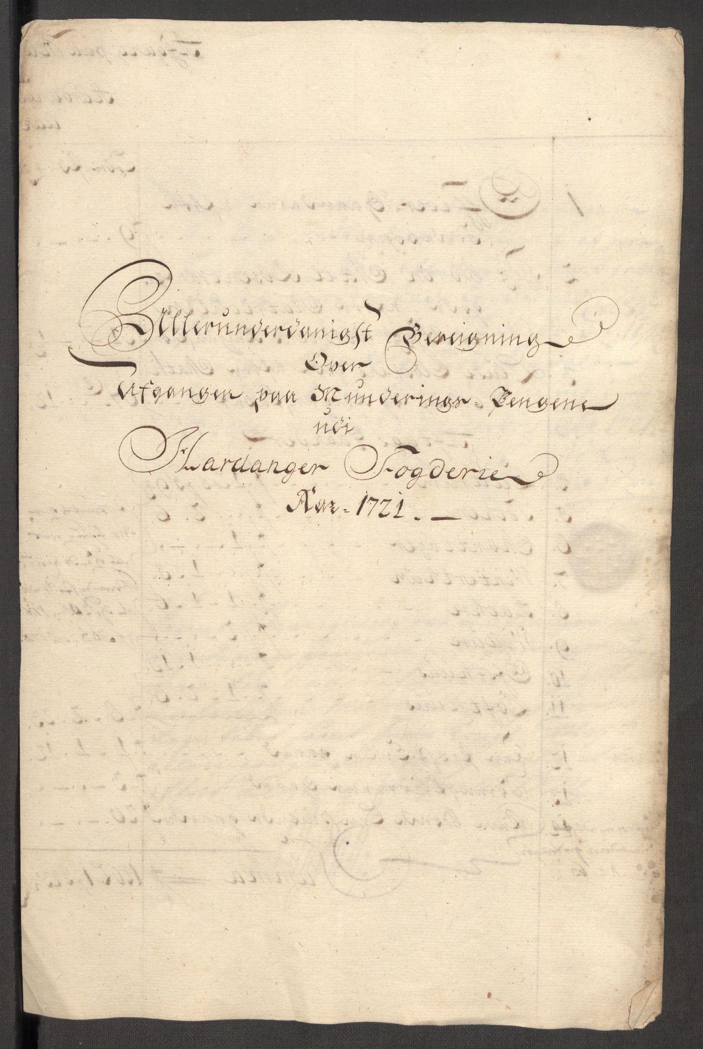 Rentekammeret inntil 1814, Reviderte regnskaper, Fogderegnskap, AV/RA-EA-4092/R48/L3000: Fogderegnskap Sunnhordland og Hardanger, 1721, p. 382