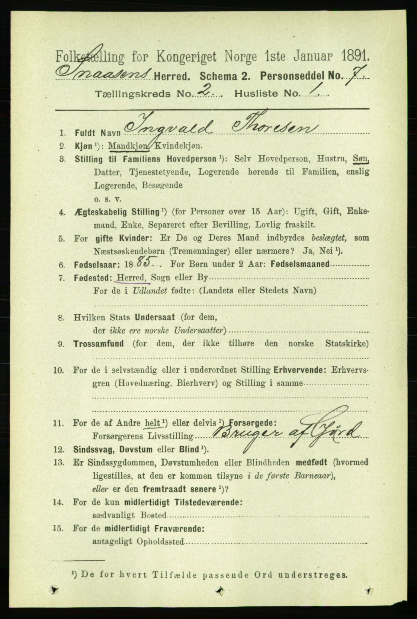 RA, 1891 census for 1736 Snåsa, 1891, p. 465