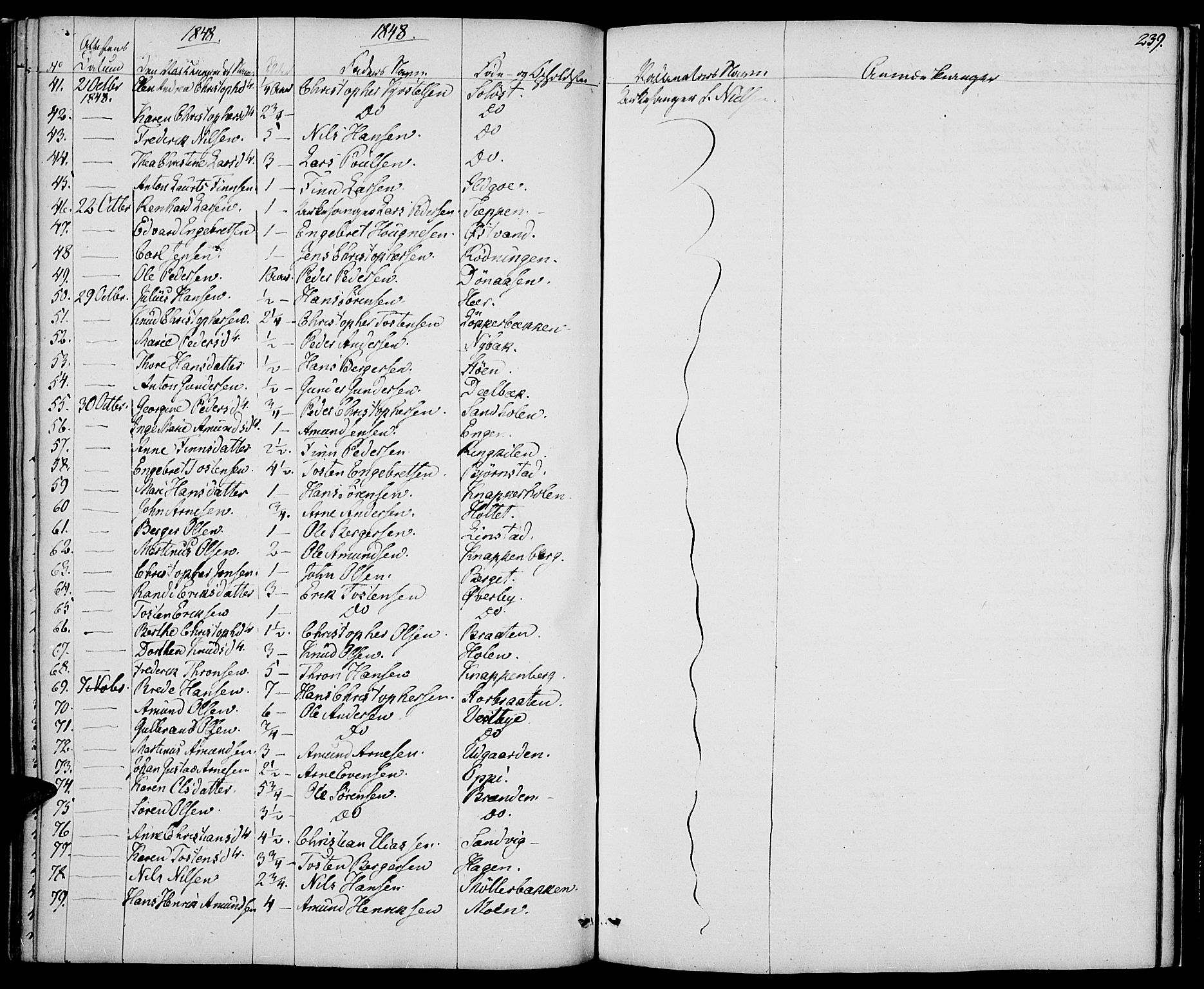 Nord-Odal prestekontor, AV/SAH-PREST-032/H/Ha/Haa/L0002: Parish register (official) no. 2, 1839-1850, p. 239