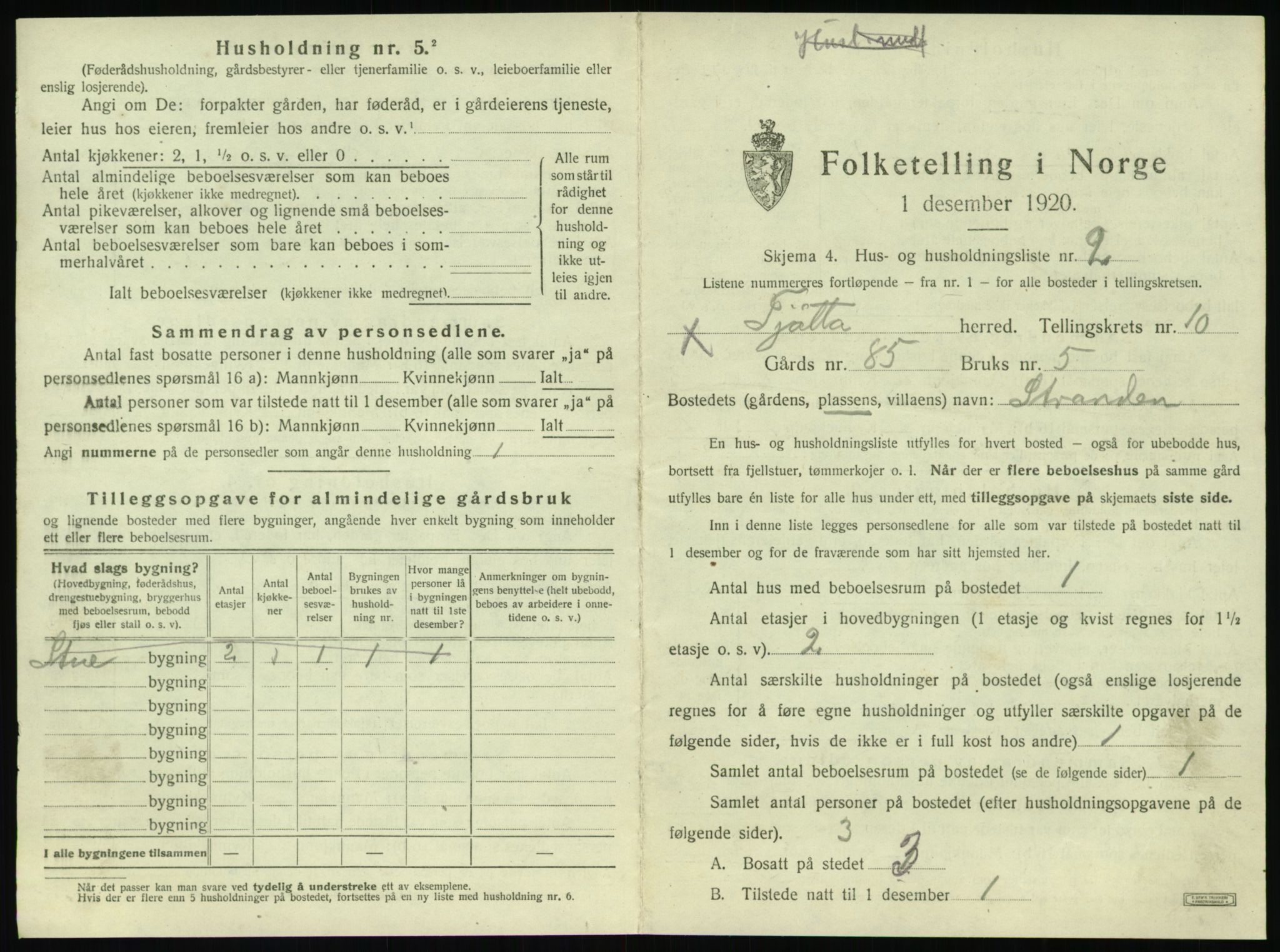 SAT, 1920 census for Tjøtta, 1920, p. 561