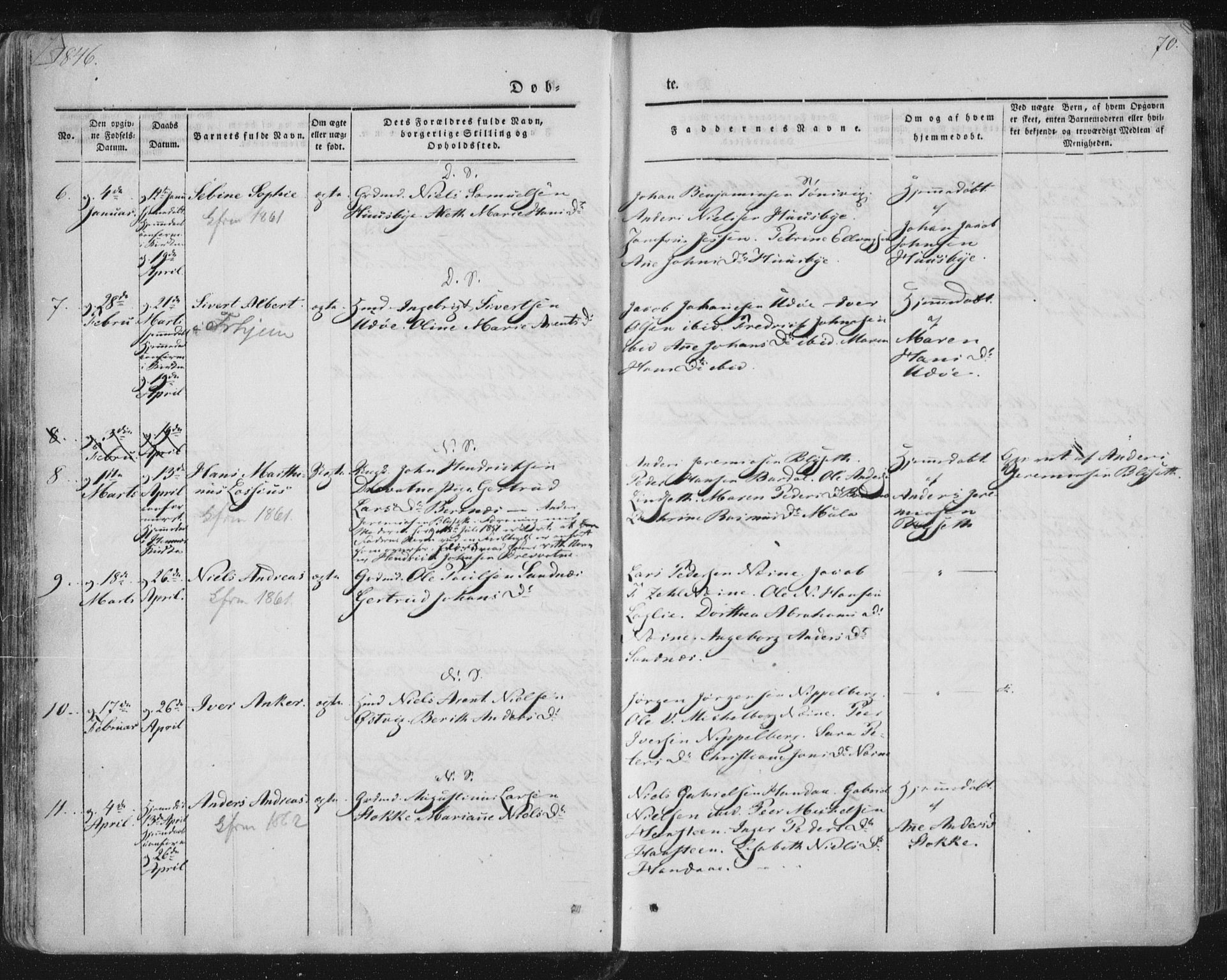 Ministerialprotokoller, klokkerbøker og fødselsregistre - Nordland, AV/SAT-A-1459/838/L0549: Parish register (official) no. 838A07, 1840-1854, p. 70