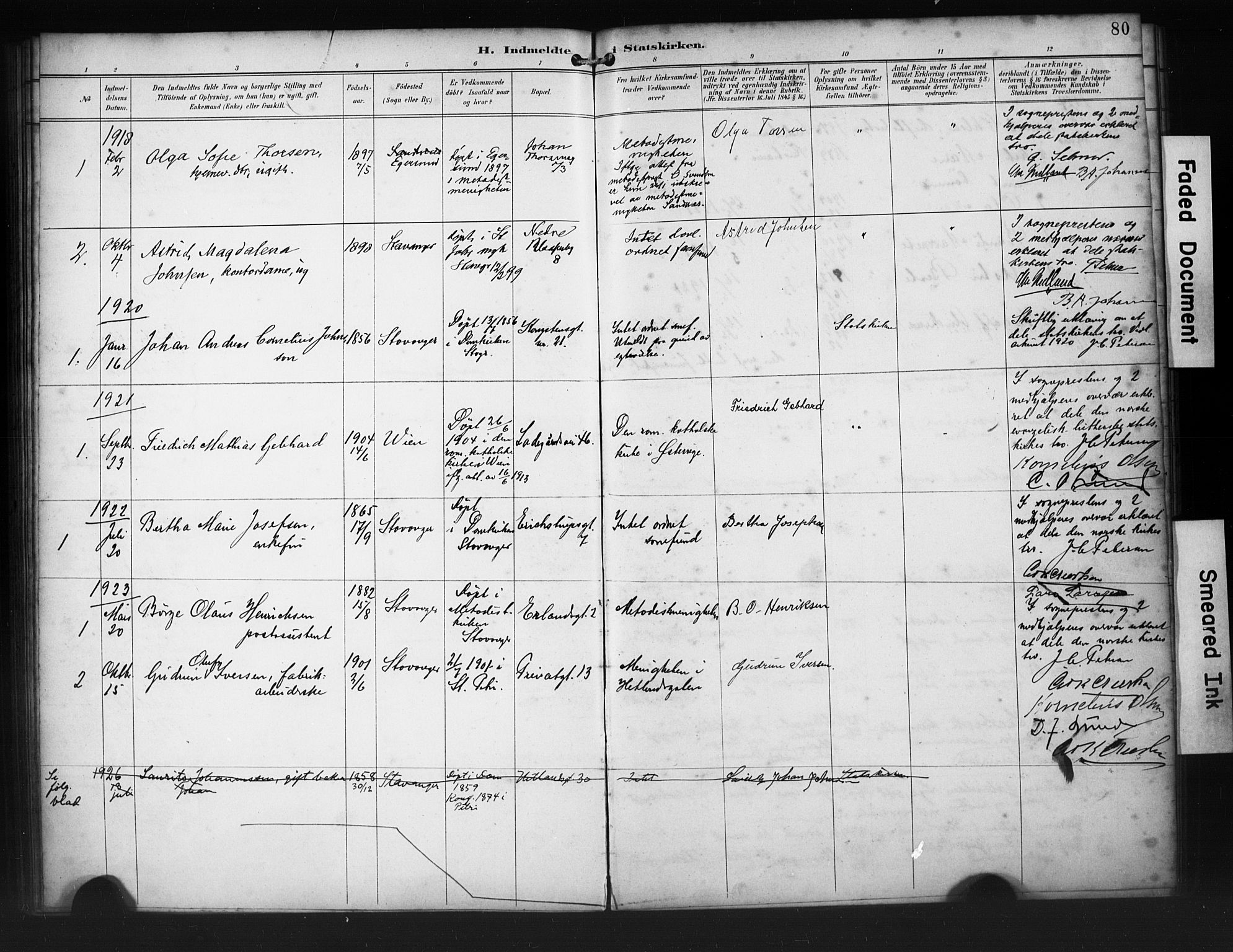 St. Petri sokneprestkontor, AV/SAST-A-101813/001/30/30BA/L0020: Parish register (official) no. A 18, 1893-1928, p. 80