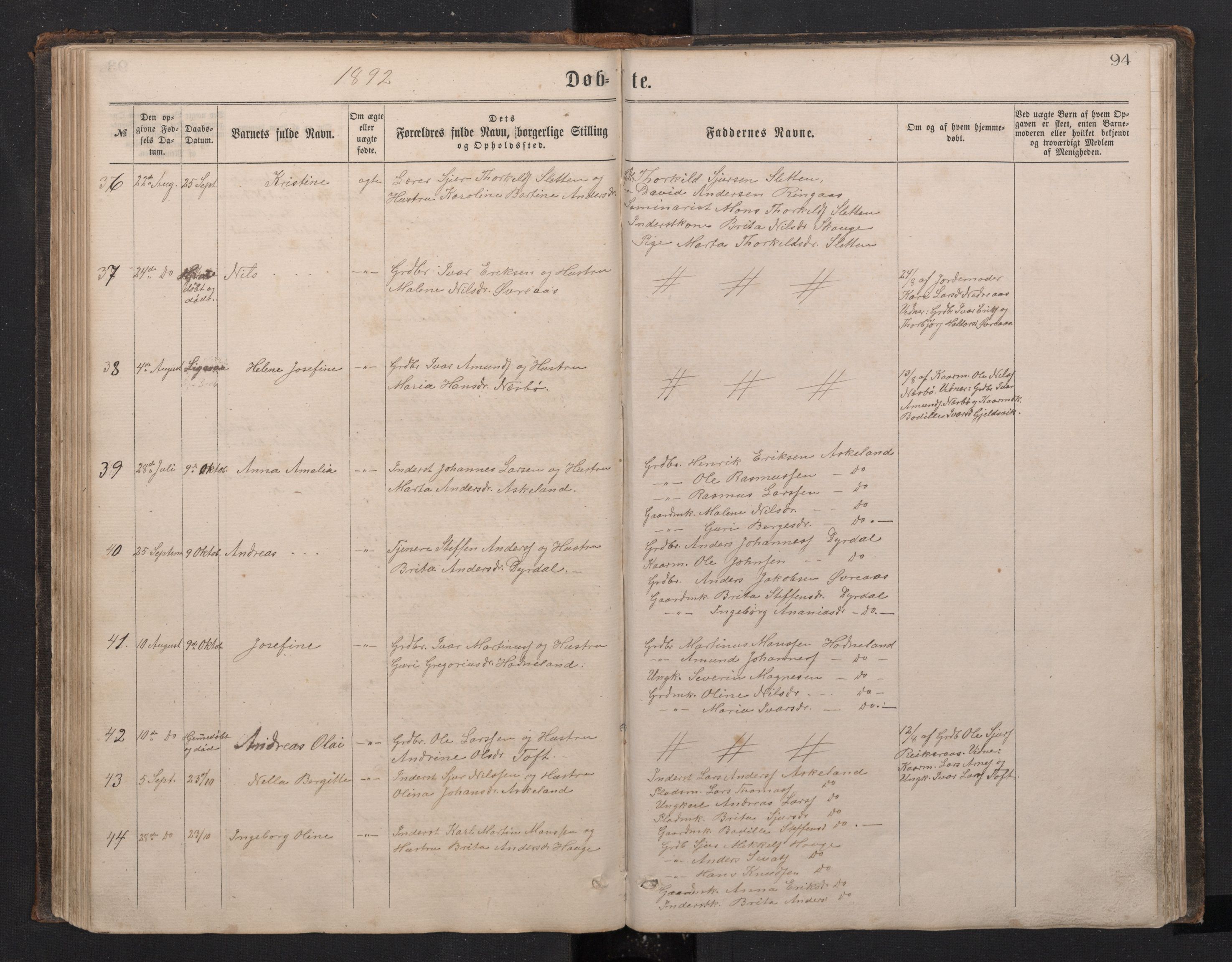 Lindås Sokneprestembete, SAB/A-76701/H/Hab: Parish register (copy) no. E 2, 1867-1892, p. 93b-94a