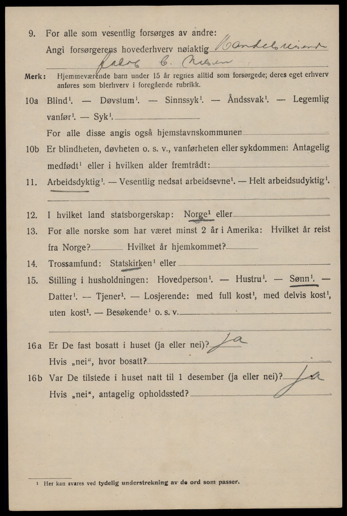 SAST, 1920 census for Stavanger, 1920, p. 86855