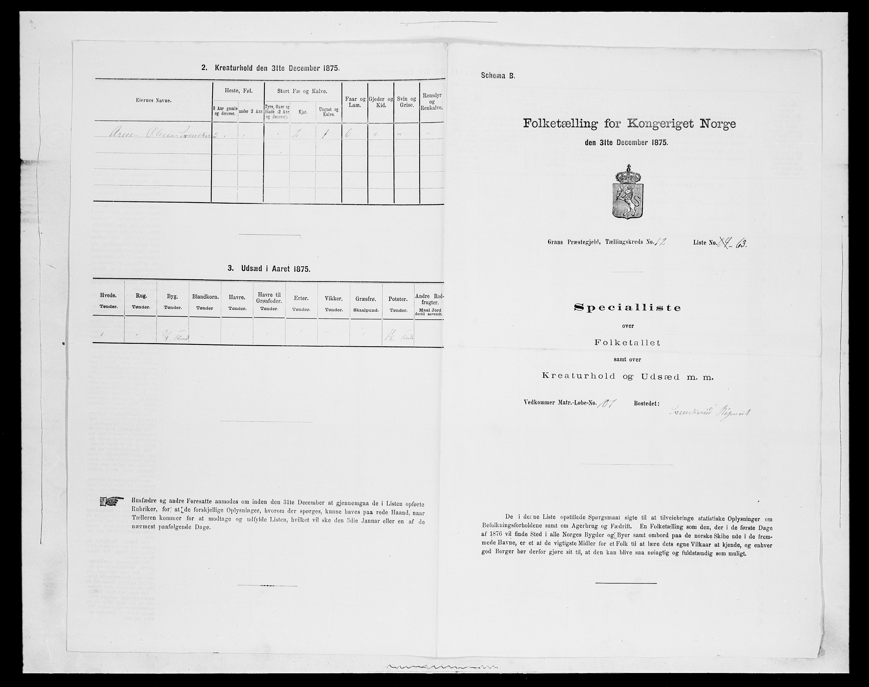 SAH, 1875 census for 0534P Gran, 1875, p. 2365