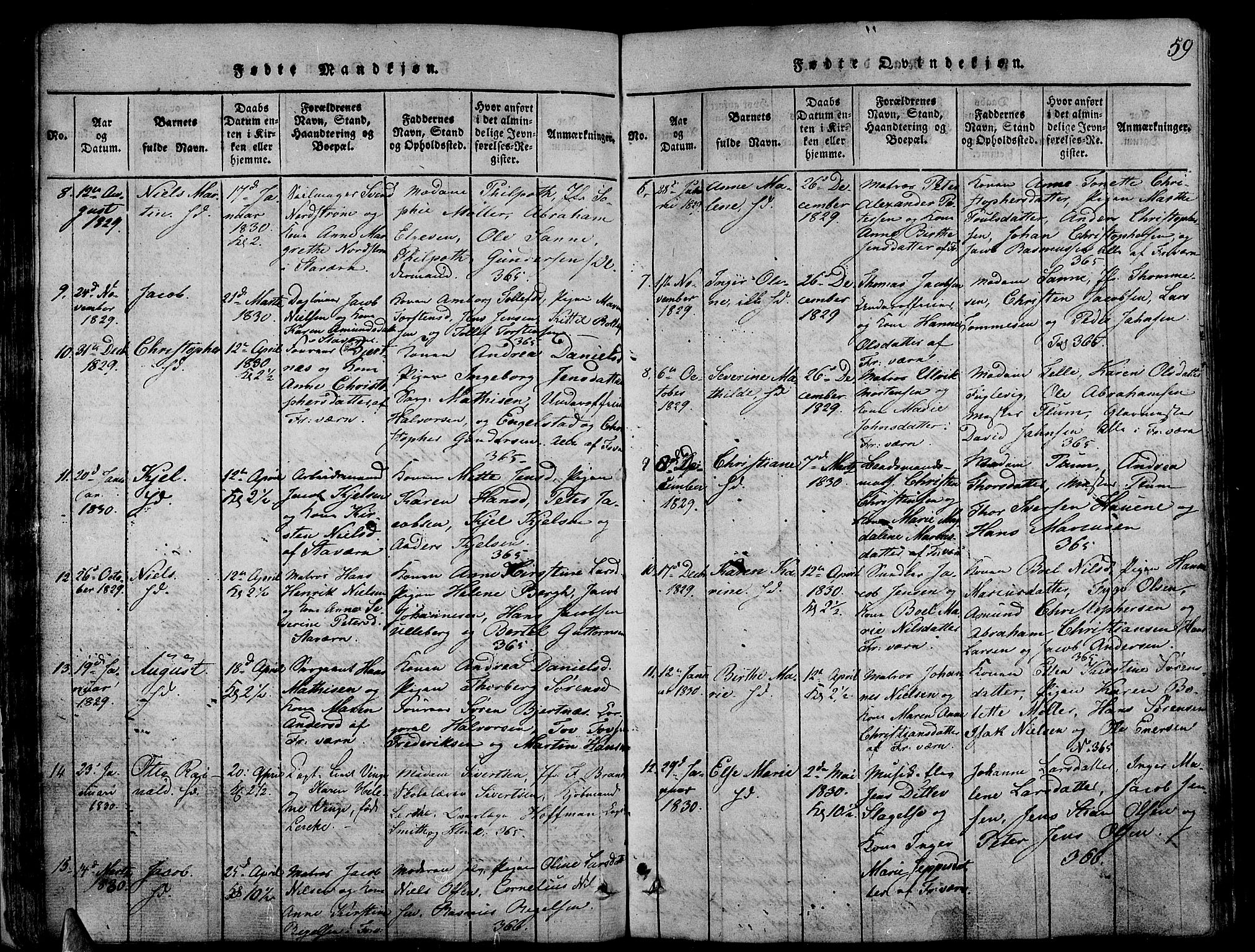 Stavern kirkebøker, AV/SAKO-A-318/G/Ga/L0001: Parish register (copy) no. 1, 1817-1841, p. 59