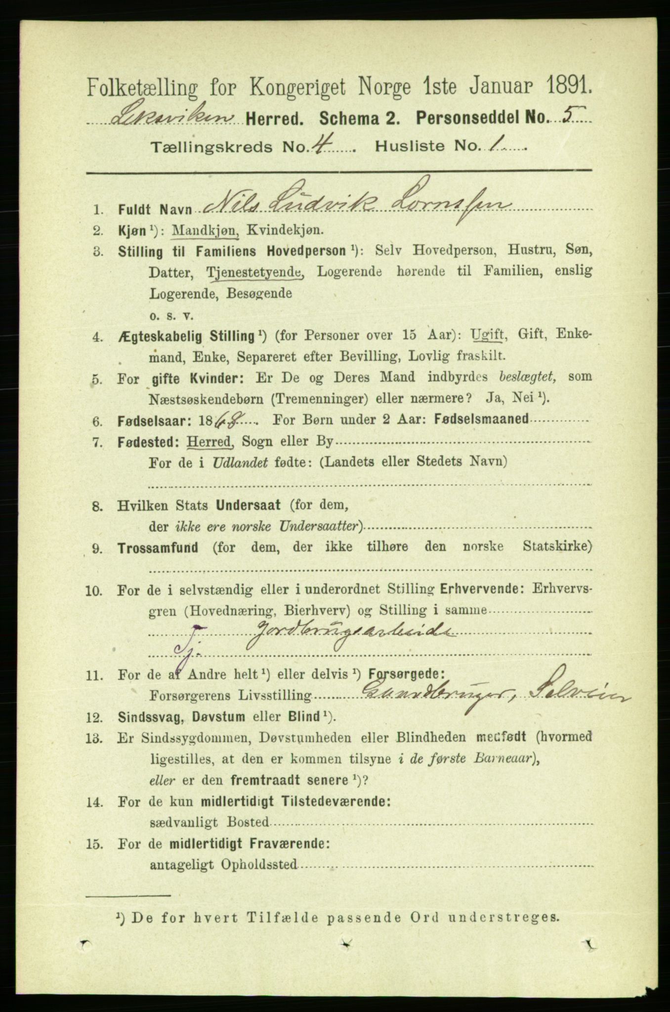 RA, 1891 census for 1718 Leksvik, 1891, p. 1913