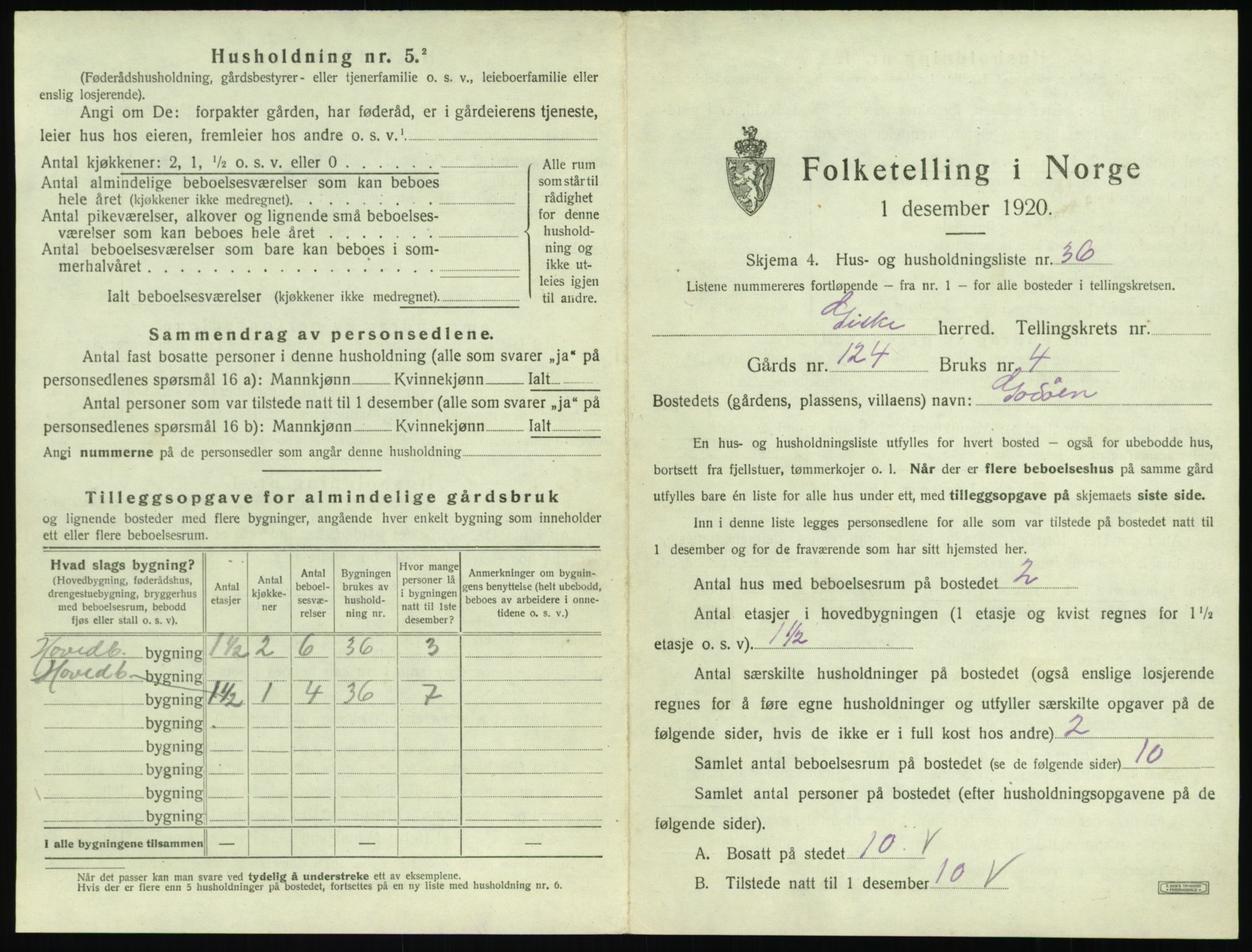 SAT, 1920 census for Giske, 1920, p. 142