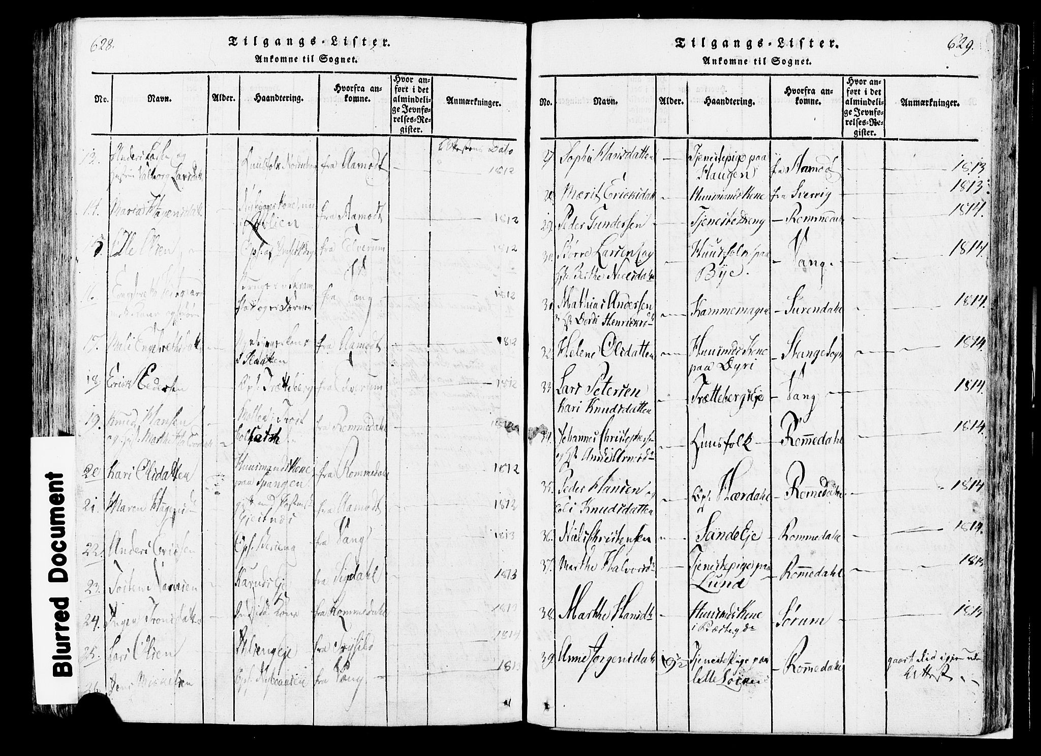 Løten prestekontor, SAH/PREST-022/K/Ka/L0005: Parish register (official) no. 5, 1814-1832, p. 628-629