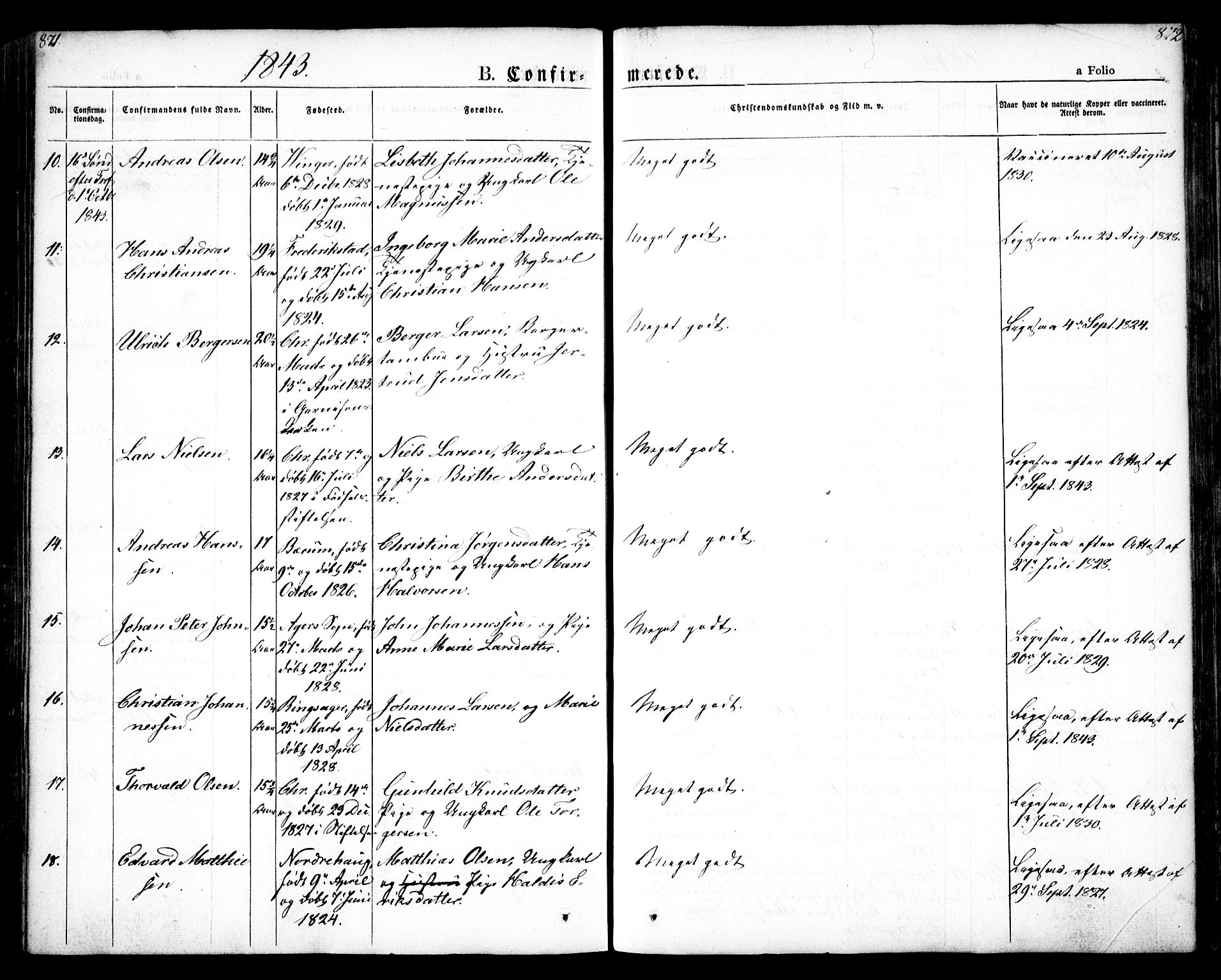 Oslo domkirke Kirkebøker, SAO/A-10752/F/Fa/L0012: Parish register (official) no. 12, 1837-1845, p. 871-872