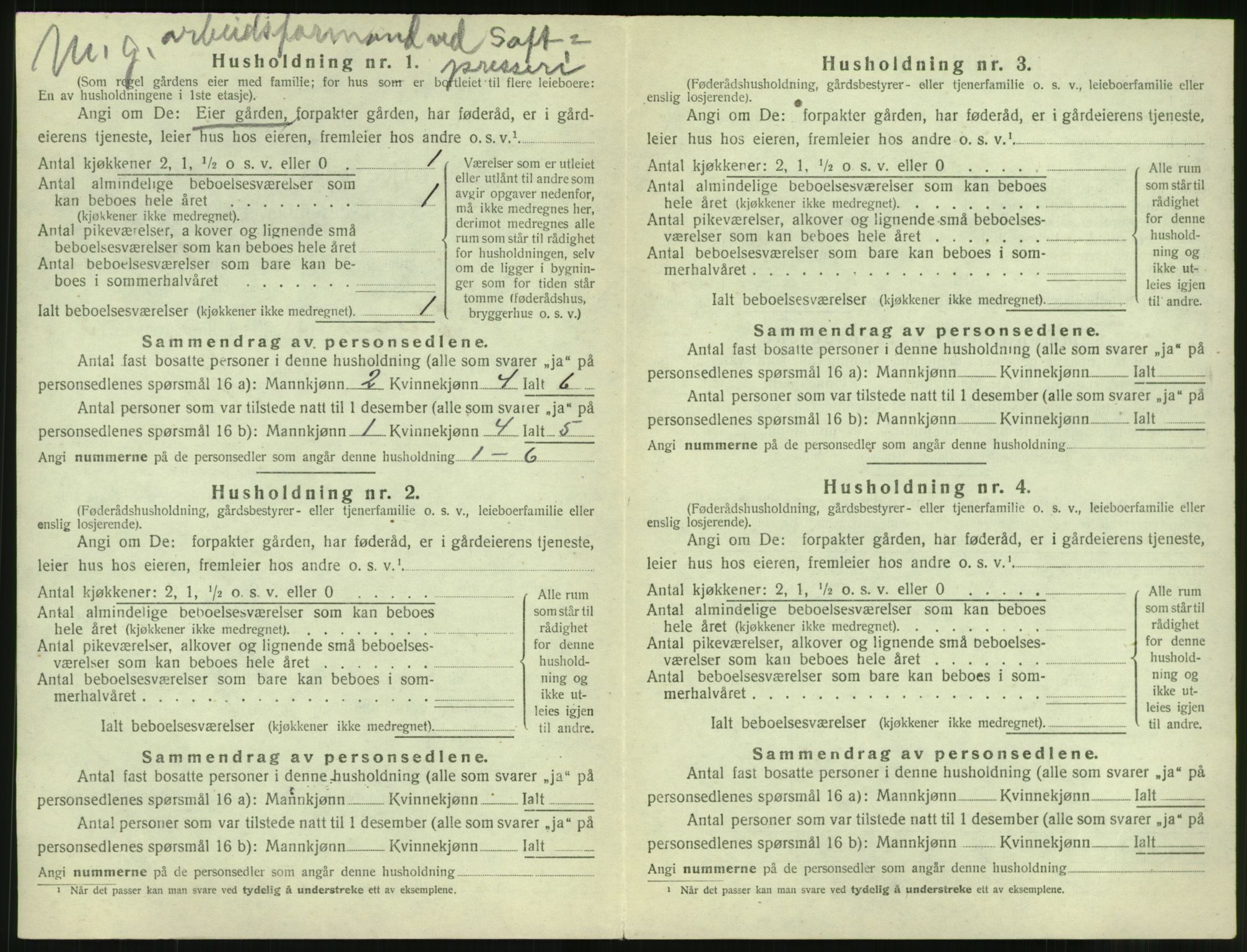 SAT, 1920 census for Vestnes, 1920, p. 636