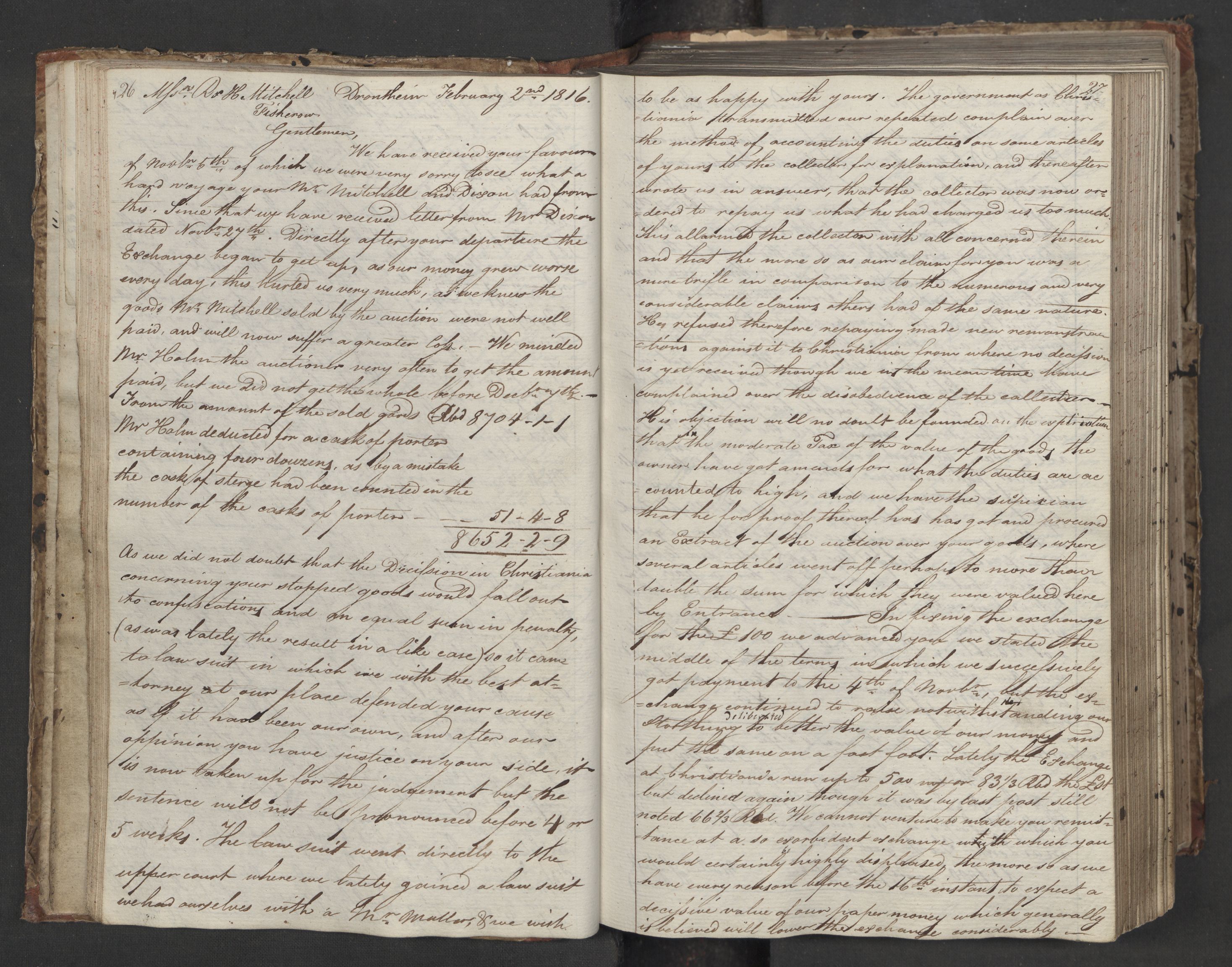 Hoë, Herman & Co, AV/SAT-PA-0280/11/L0013: Kopibok, utenriks, 1815-1821, p. 26-27