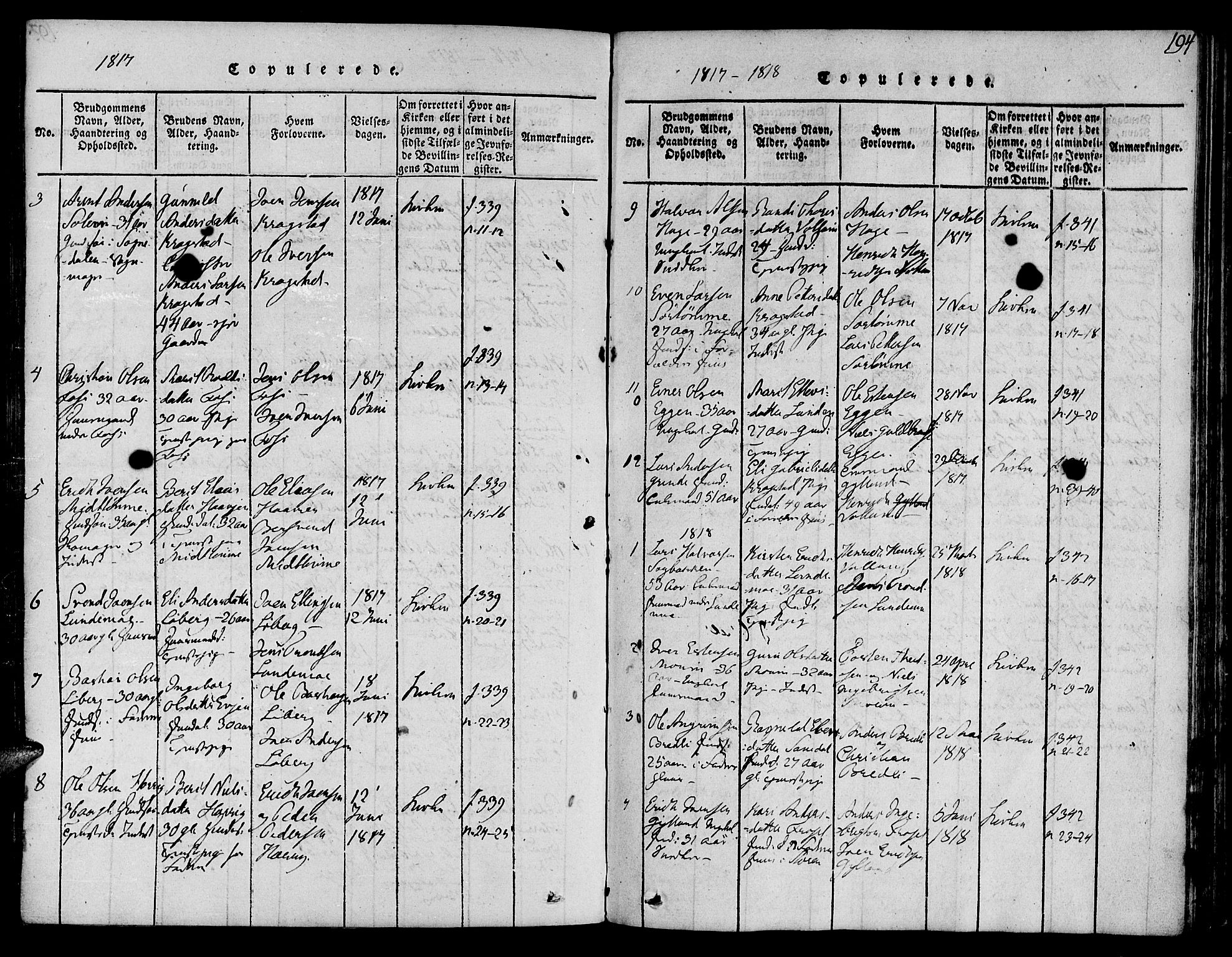 Ministerialprotokoller, klokkerbøker og fødselsregistre - Sør-Trøndelag, SAT/A-1456/692/L1102: Parish register (official) no. 692A02, 1816-1842, p. 194