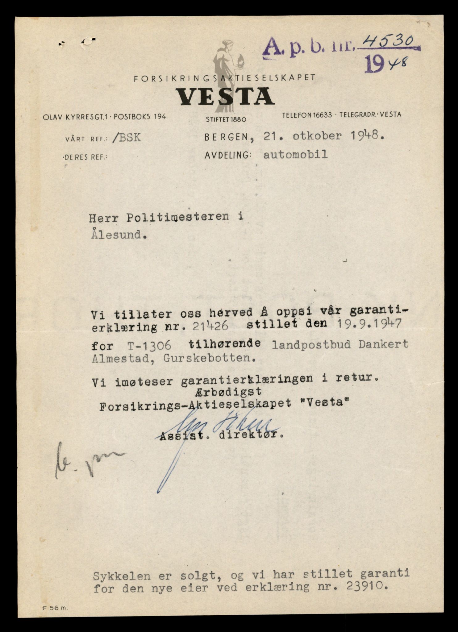 Møre og Romsdal vegkontor - Ålesund trafikkstasjon, AV/SAT-A-4099/F/Fe/L0037: Registreringskort for kjøretøy T 13031 - T 13179, 1927-1998, p. 2461